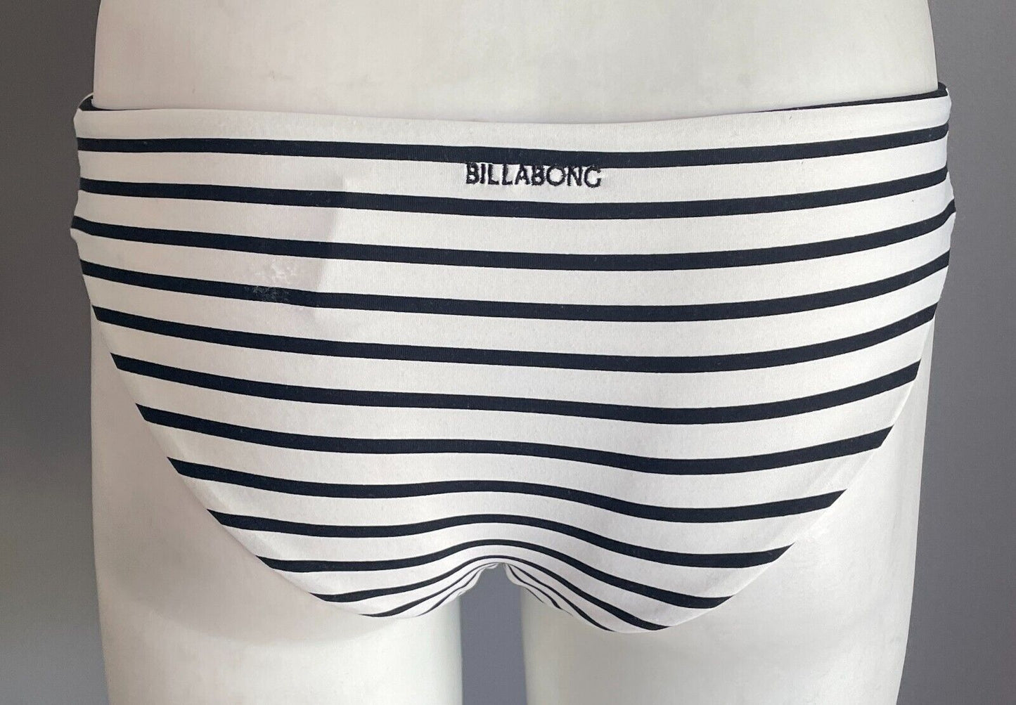 BILLABONG Bikini Bottoms White & Black Stripe Low Rise Pants ONLY Size 8 NEW