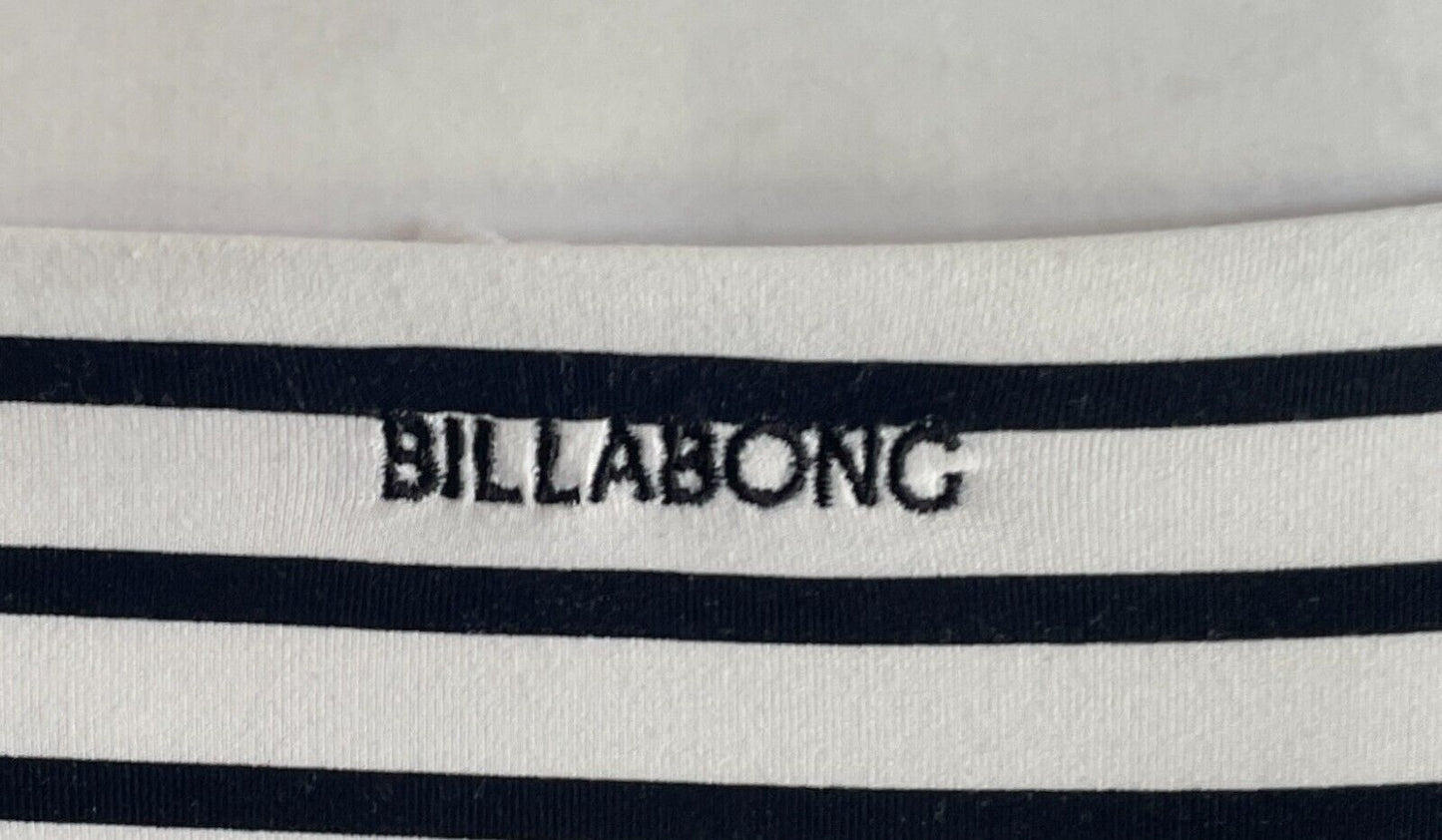 BILLABONG Bikini Bottoms White & Black Stripe Low Rise Pants ONLY Size 8 NEW