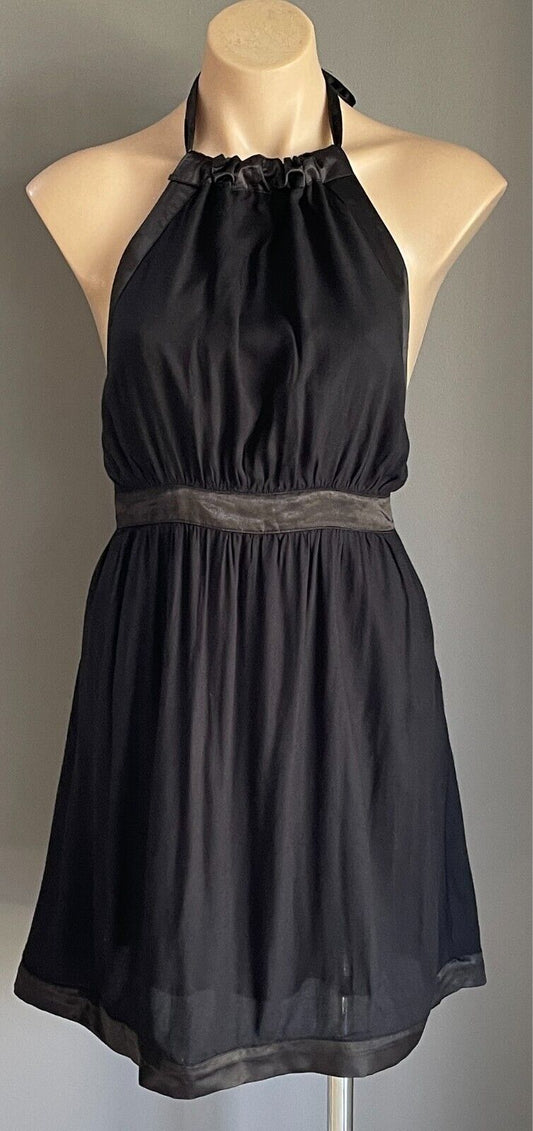 4TH AND BLEEKER for BILLABONG Halter Neck Dress Black Size S 10 Backless NEW