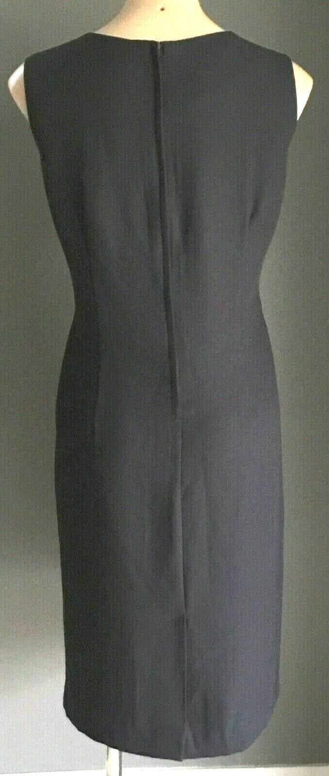 ARC FASHION COMPANY Shift Dress Navy & Cream Sleeveless Size 16 Retro 1990's