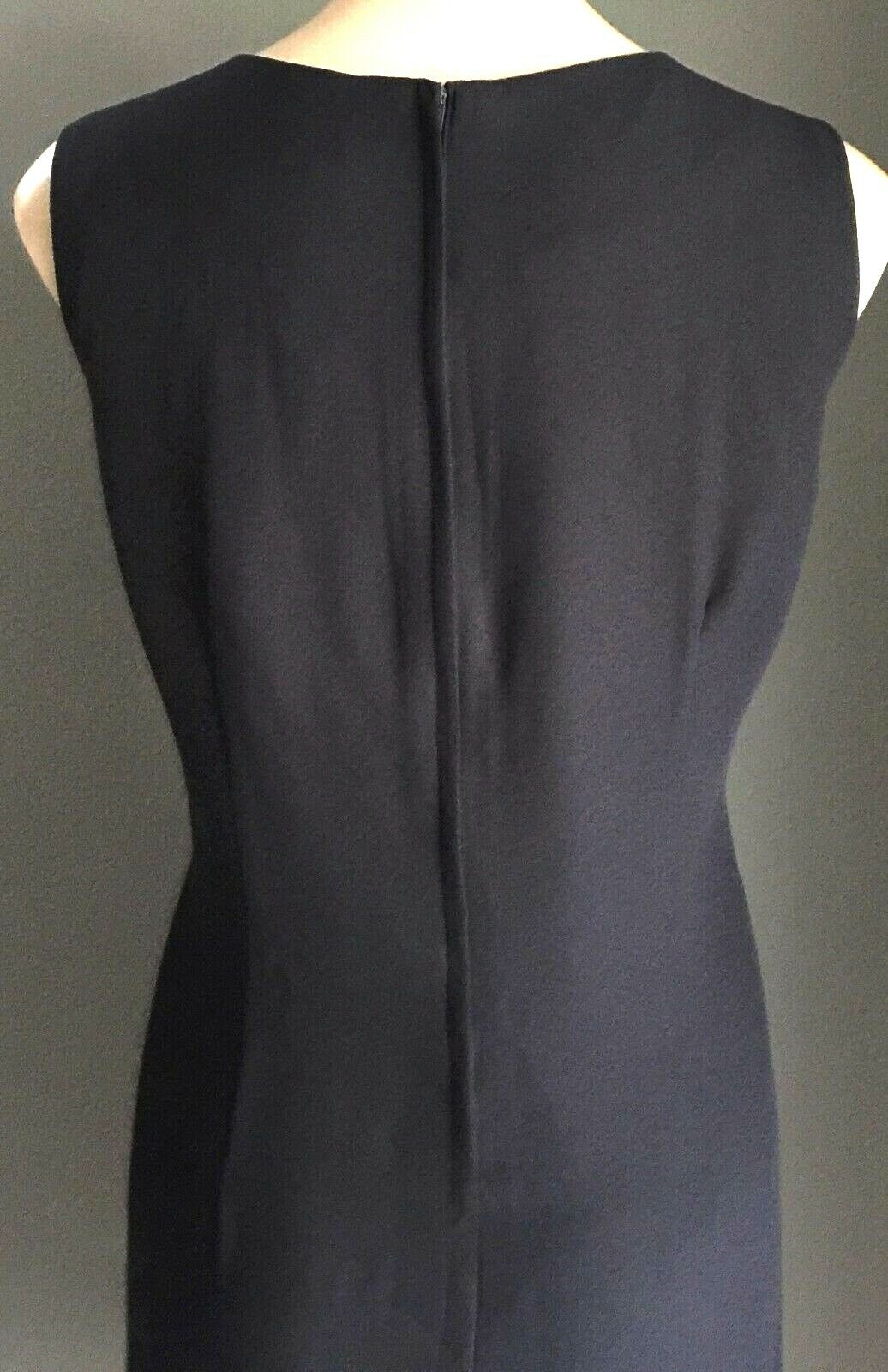 ARC FASHION COMPANY Shift Dress Navy & Cream Sleeveless Size 16 Retro 1990's