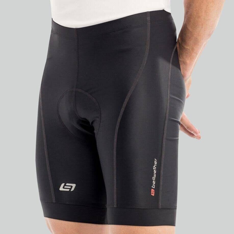 Mens BELLWETHER Cycling Shorts Criterium Black Size XL Elastic Waist Padded Seat