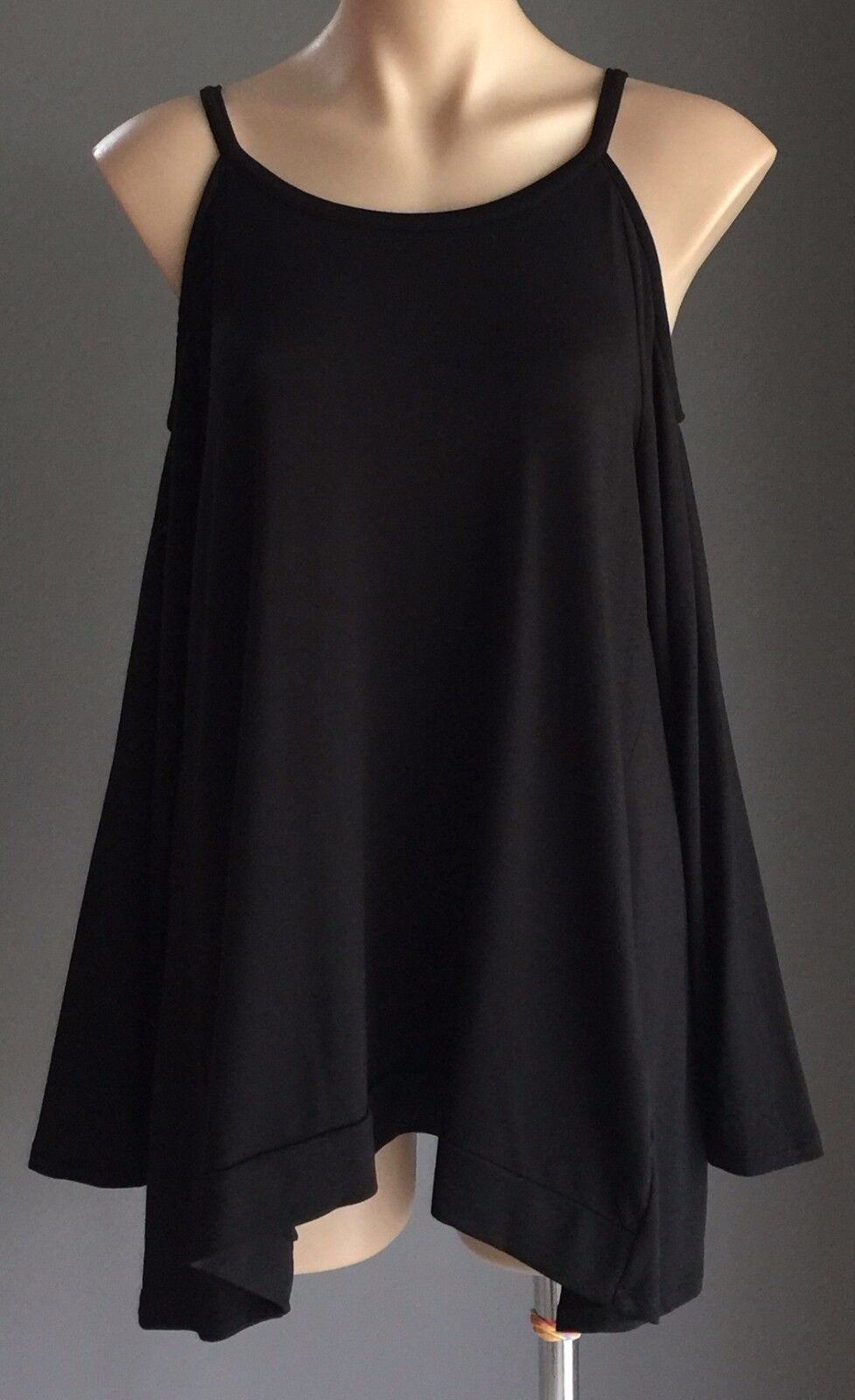 PIPER Top Black Cold Shoulder Long Sleeve Ladies Size M 10 12