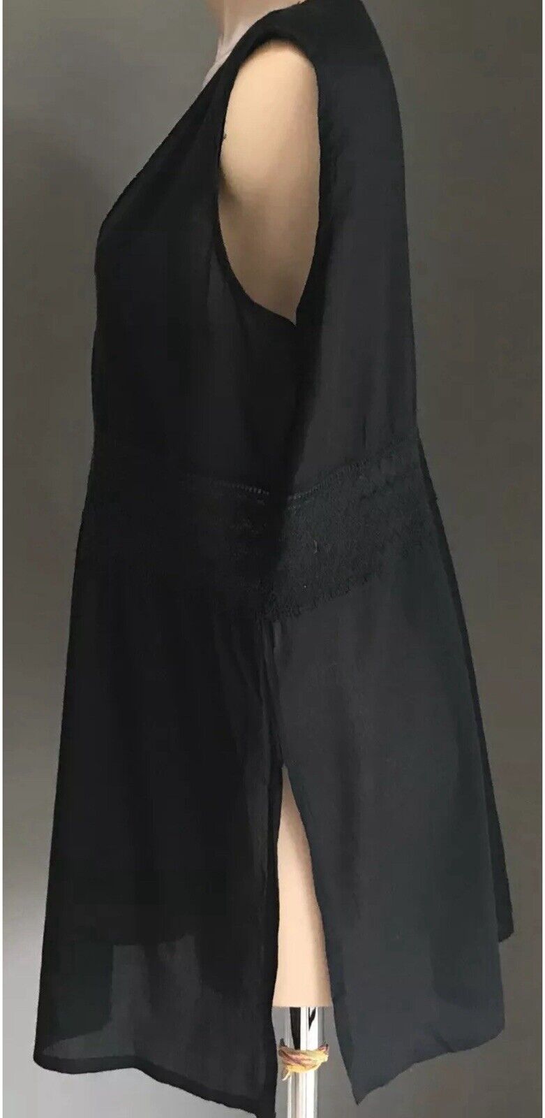 JENDI Top Black Lightweight Cotton Sleeveless V-neck Plus Size XL 18 NEW