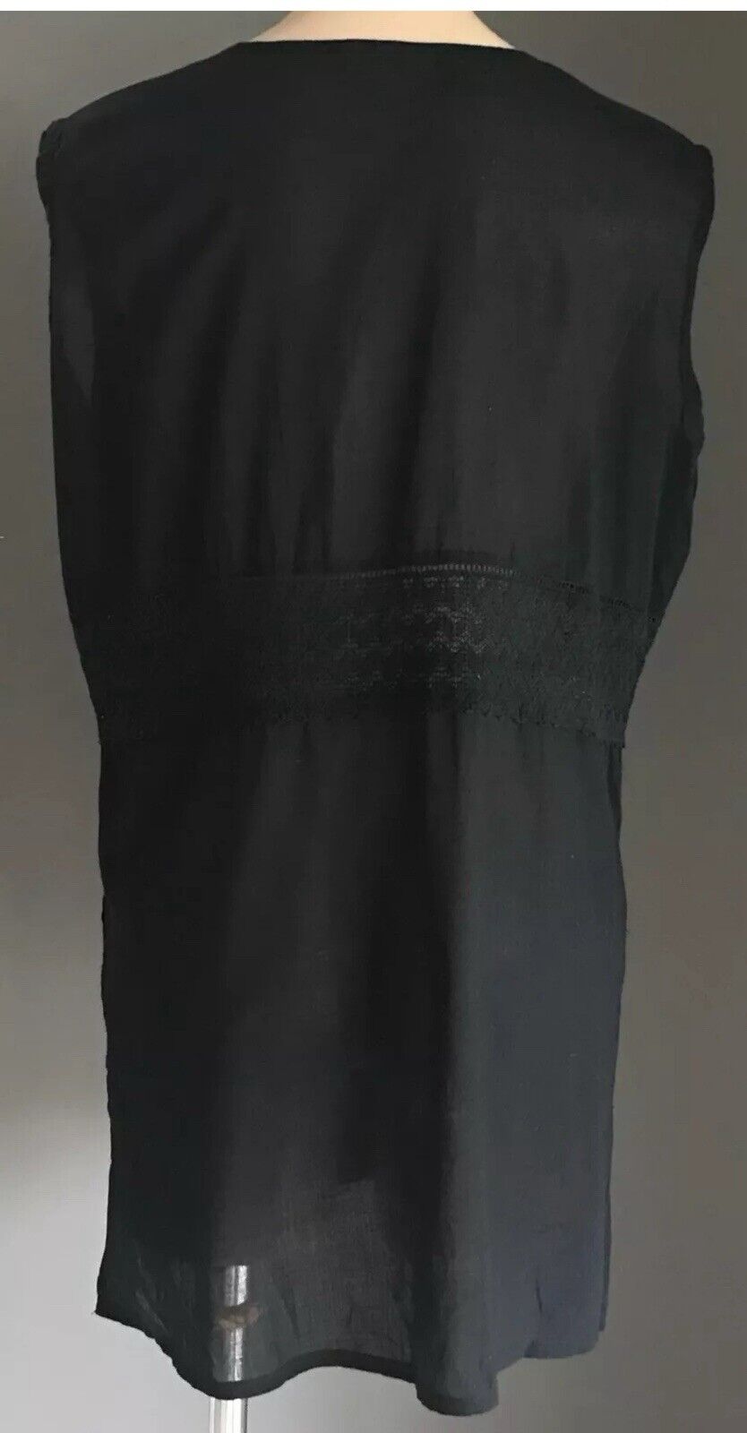 JENDI Top Black Lightweight Cotton Sleeveless V-neck Plus Size XL 18 NEW