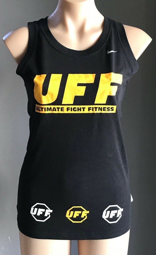 NIKE Black Sleeveless "Ultimate Fight Fitness" Dri Fit Cotton Top Ladies Size S