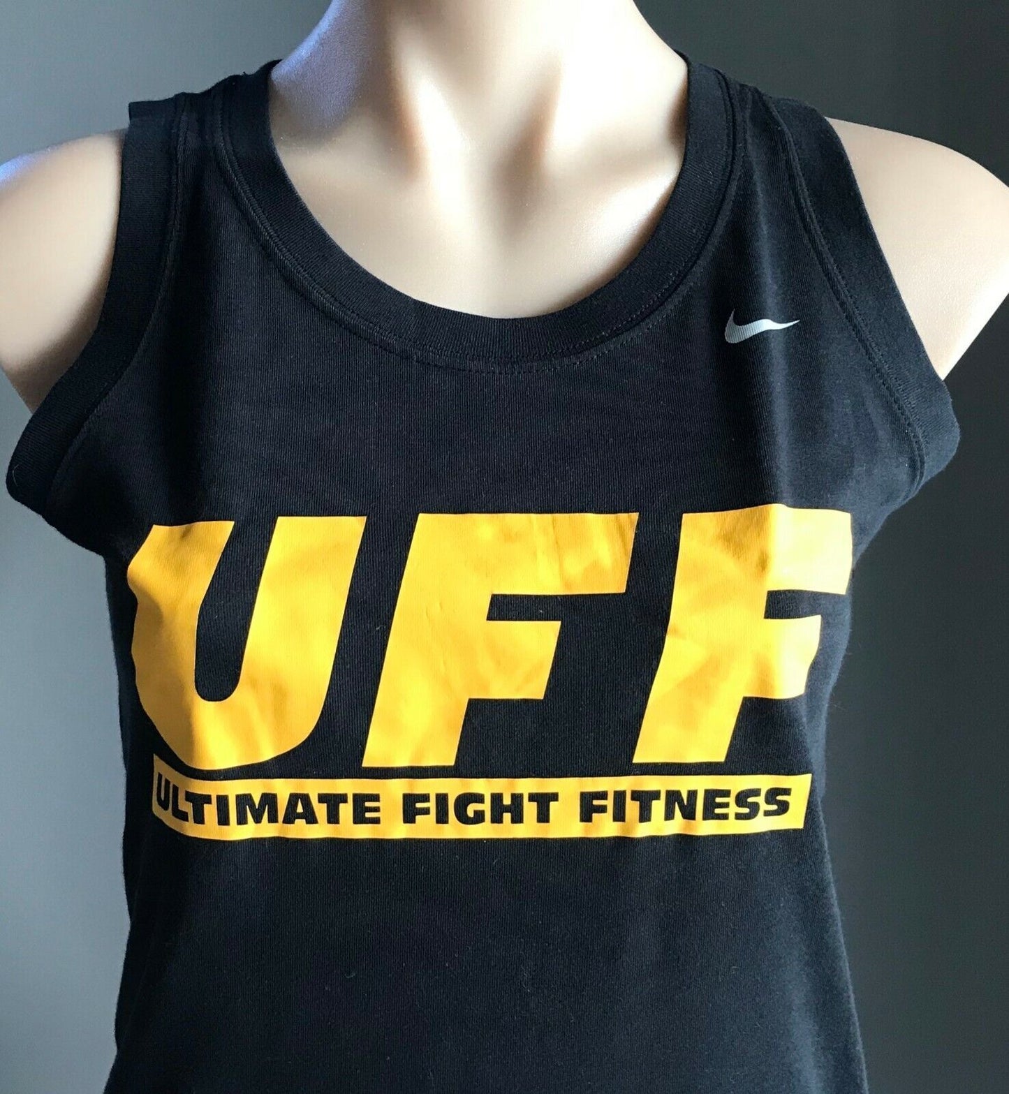 NIKE Black Sleeveless "Ultimate Fight Fitness" Dri Fit Cotton Top Ladies Size S