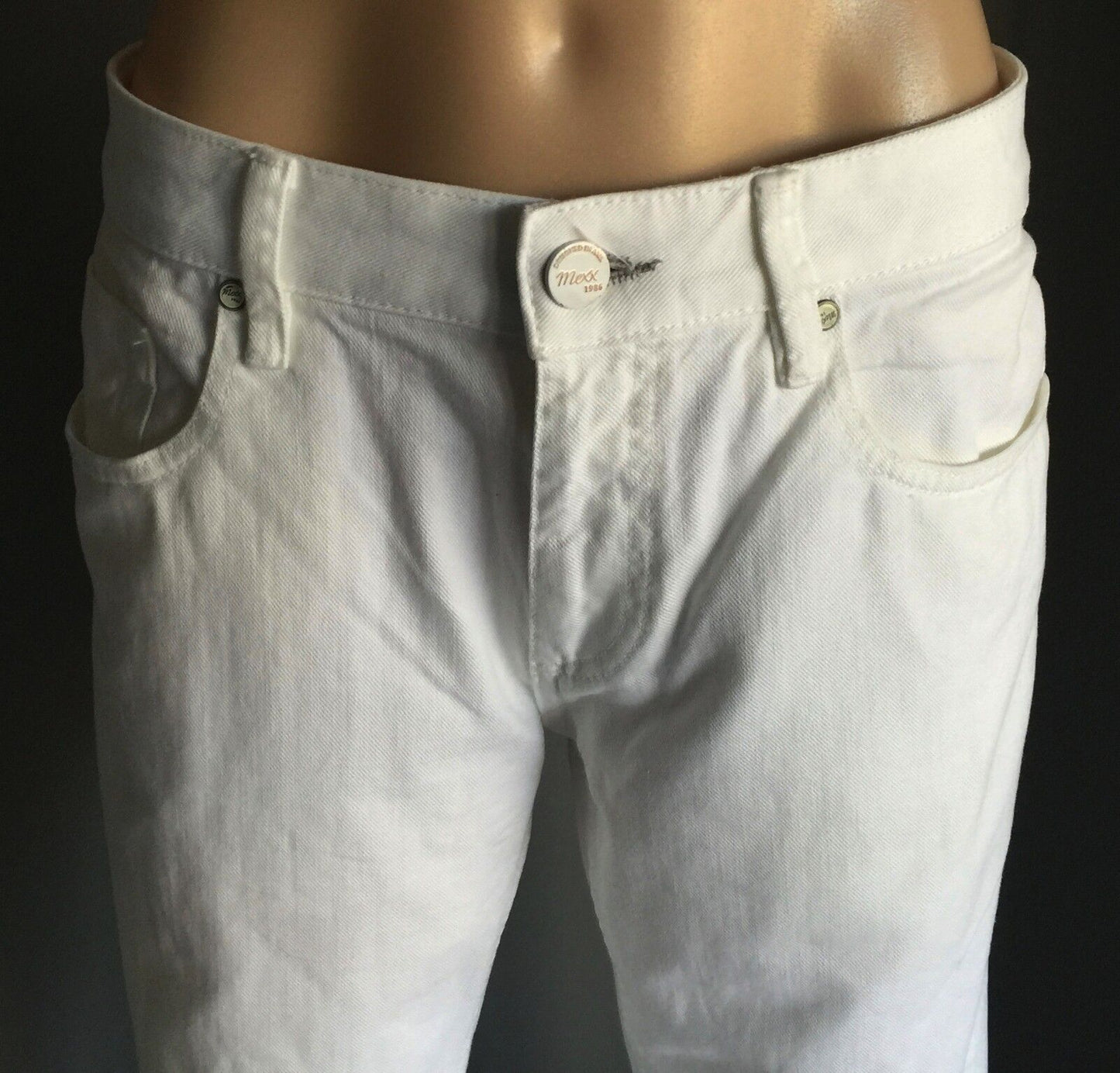 MEXX METROPOLITAN White Denim Slim Fit Size 33 AU 12  Jeans NEW