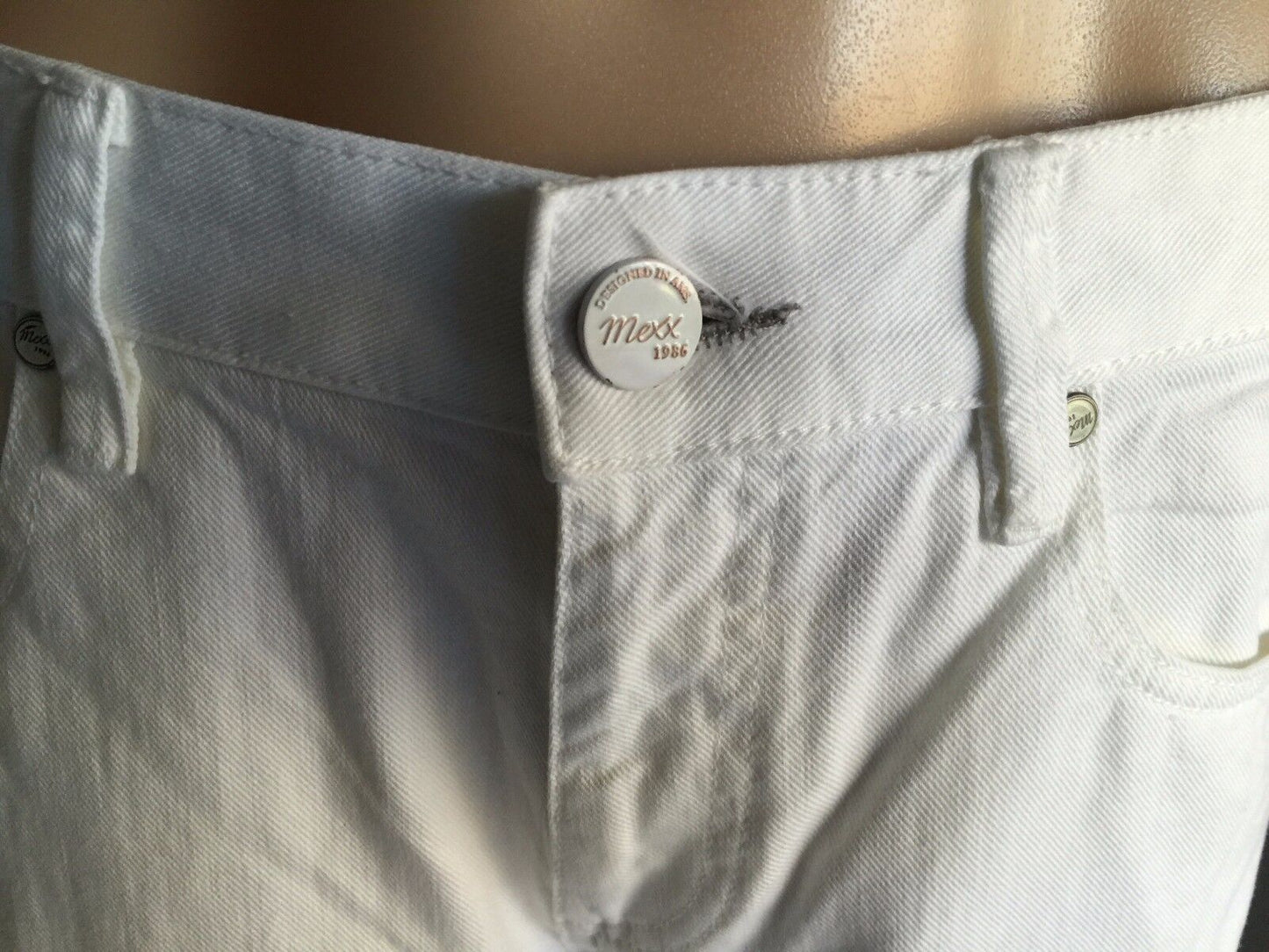 MEXX METROPOLITAN White Denim Slim Fit Size 33 AU 12  Jeans NEW