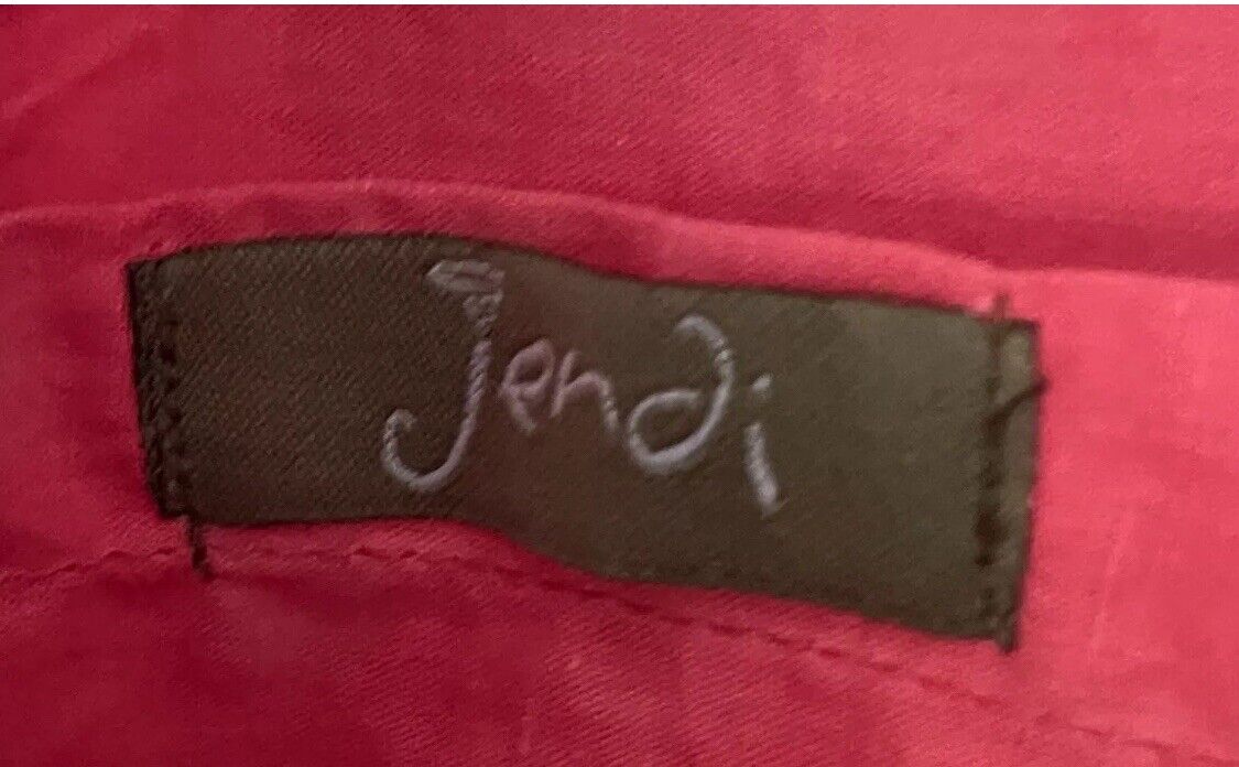 JENDI Tote Bag Multicolour Stripe Fabric Bead Embellished Shopper w Cane Handles