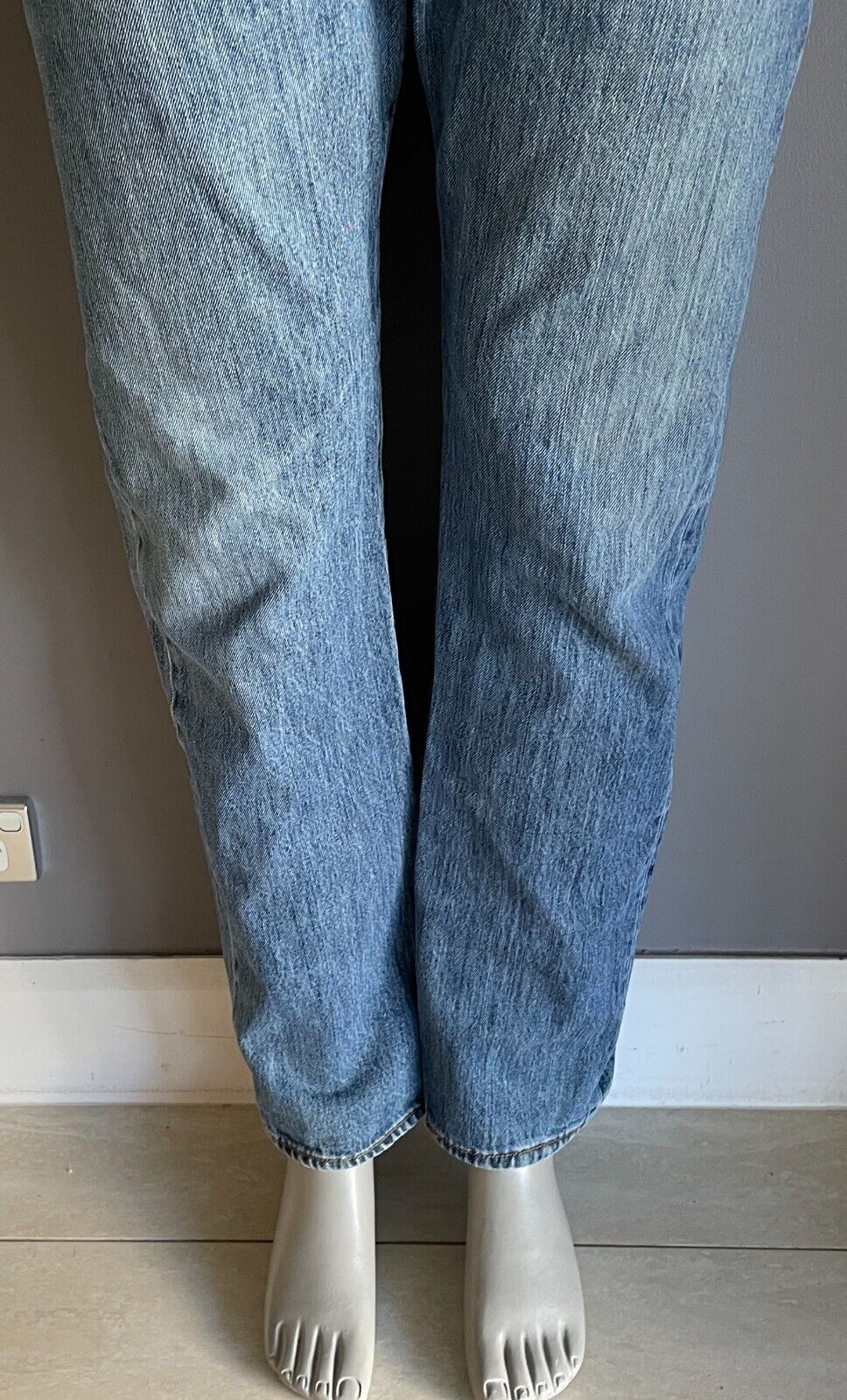 Mens LEVIS 3757 Blue Denim Jeans Straight Leg Button Fly Worn In W35 L32 LEVI"S