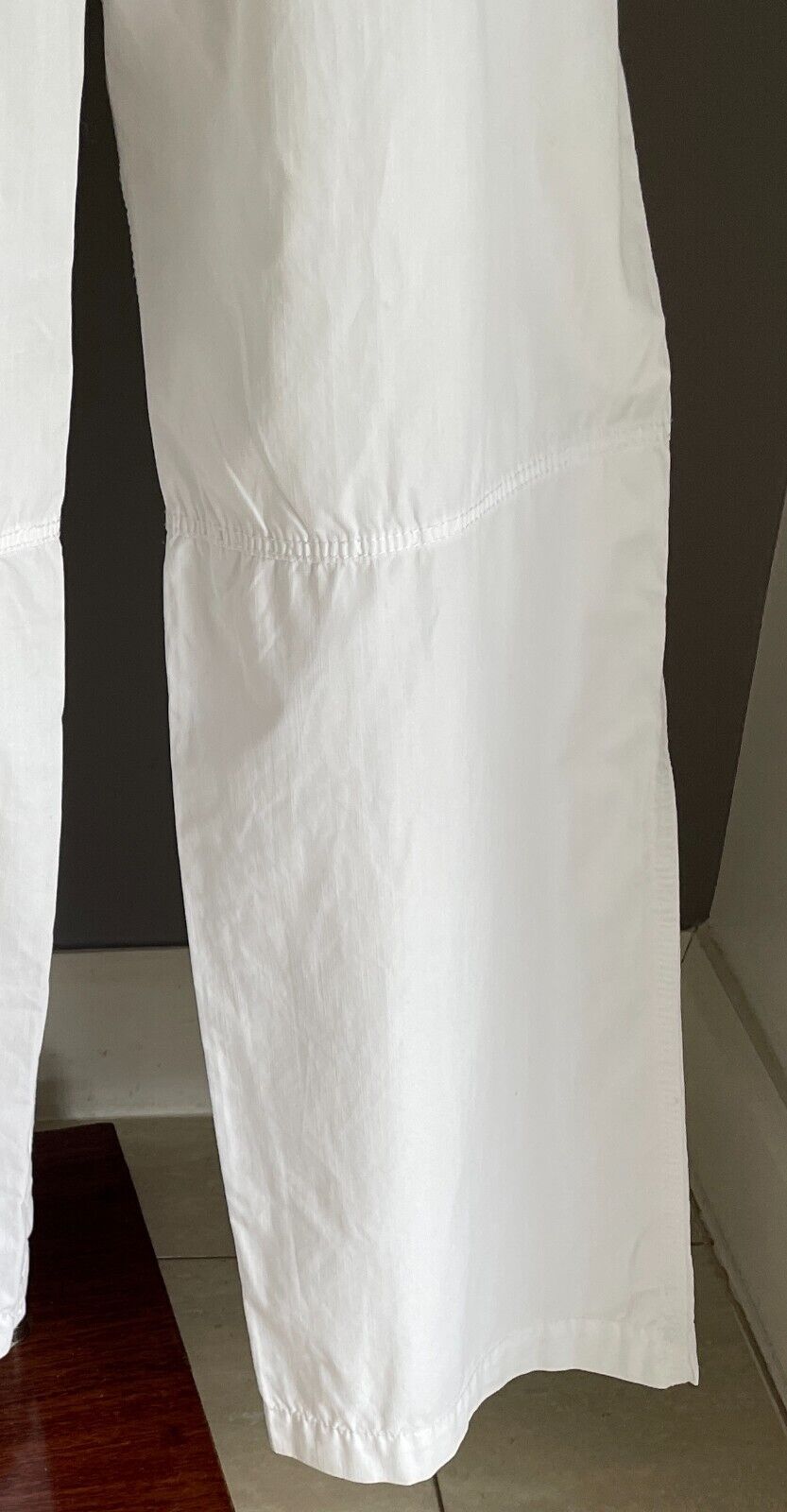 MEXX 74 White Cotton Long Utility Pants Button Fly Low Rise Size 16