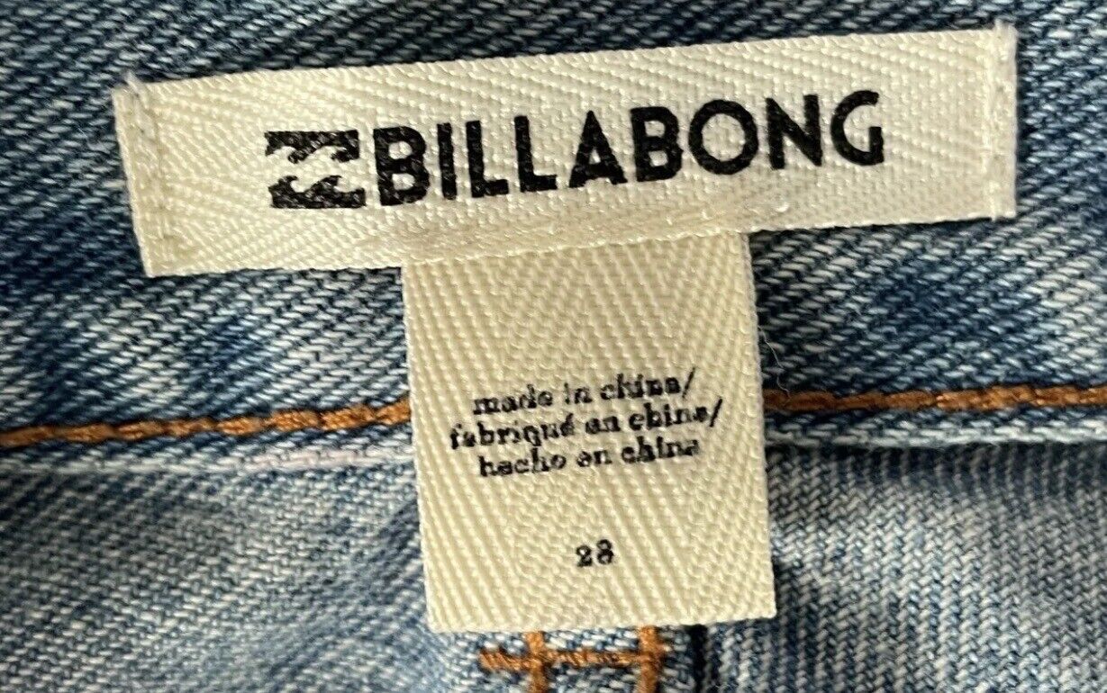 BILLABONG Faded Blue Denim Jeans Shorts Cut Off Distressed Size 28 / 78cm Waist