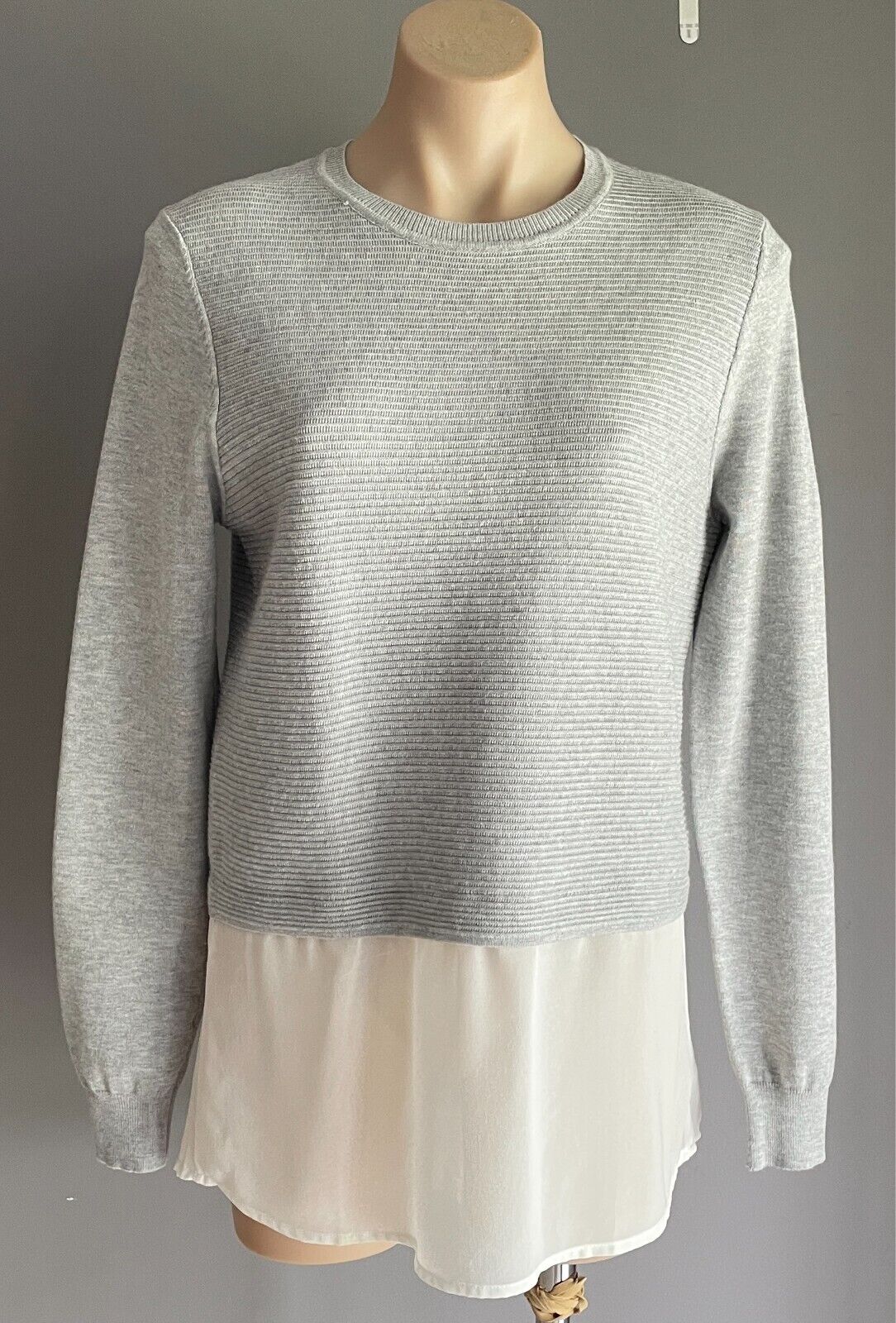 DREAM HOUSE Grey Marl Knit Sweater Jumper  Twofer Long Sleeves Size 10