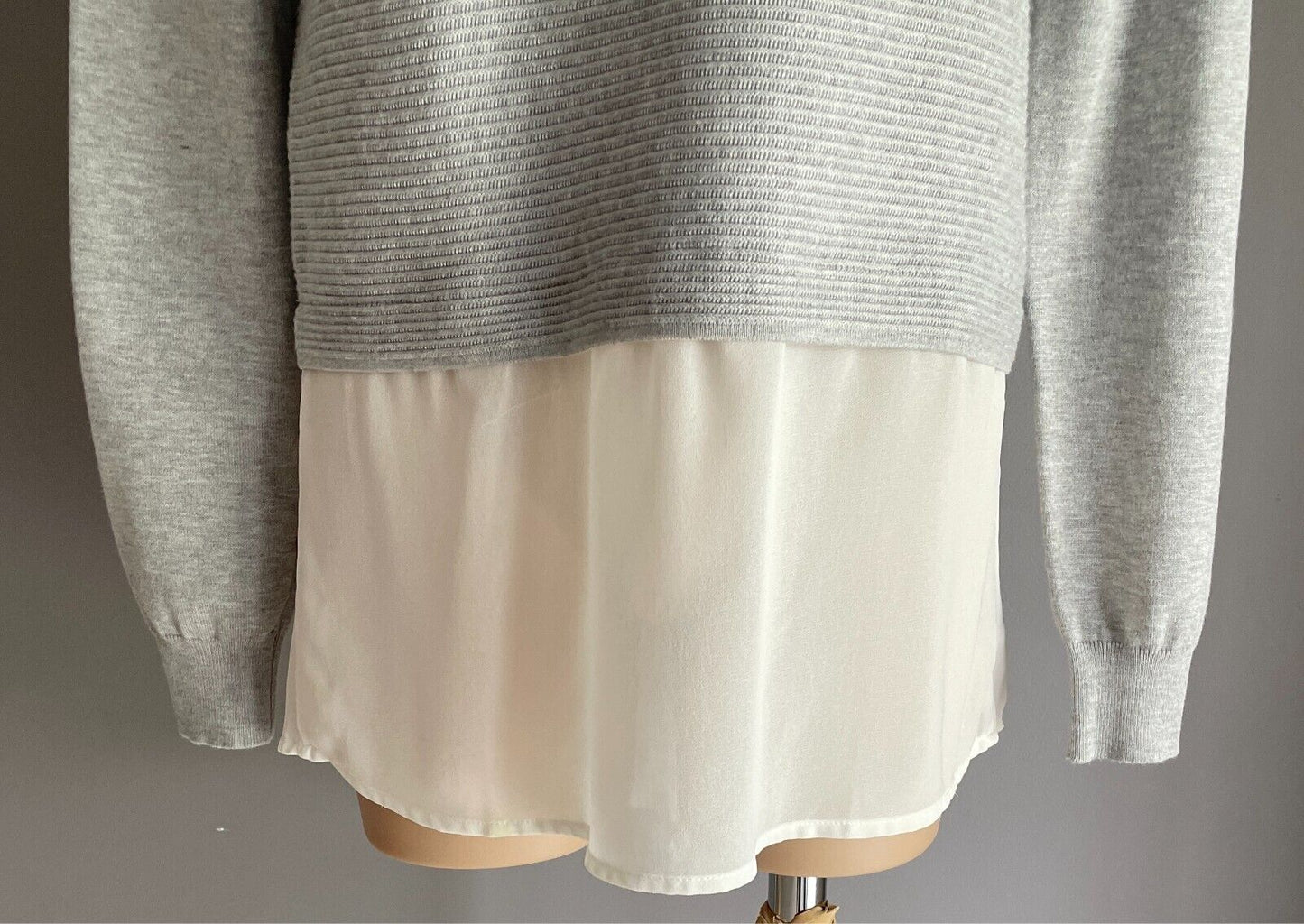 DREAM HOUSE Grey Marl Knit Sweater Jumper  Twofer Long Sleeves Size 10