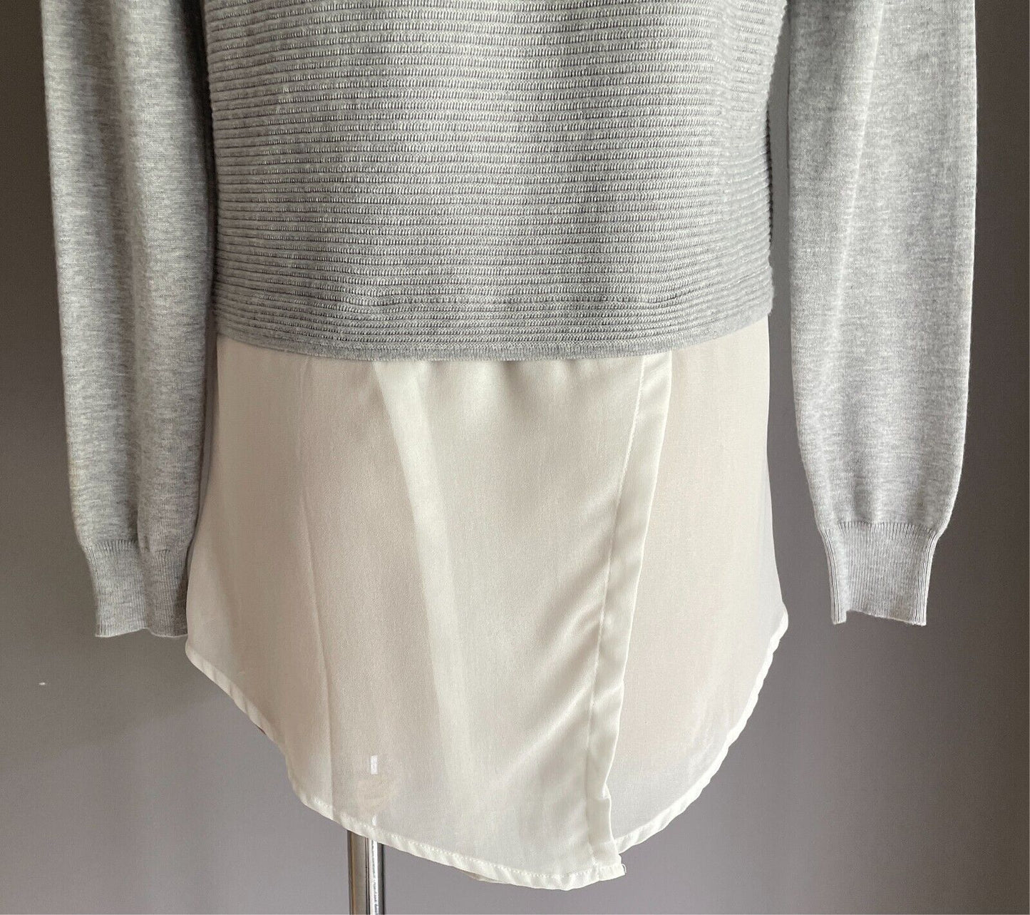 DREAM HOUSE Grey Marl Knit Sweater Jumper  Twofer Long Sleeves Size 10