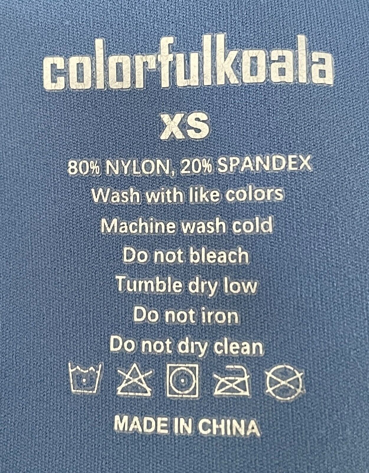 COLORFULKOALA Leggings Blue Full Length High Waist Yoga Gym Size XS Activewear