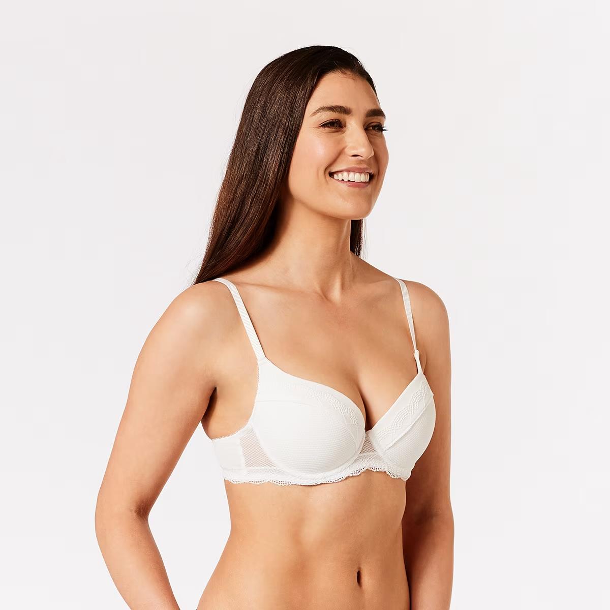 ANKO Off White Push Up Bra Size 12B Extra Padding Underwire Adjustable Straps