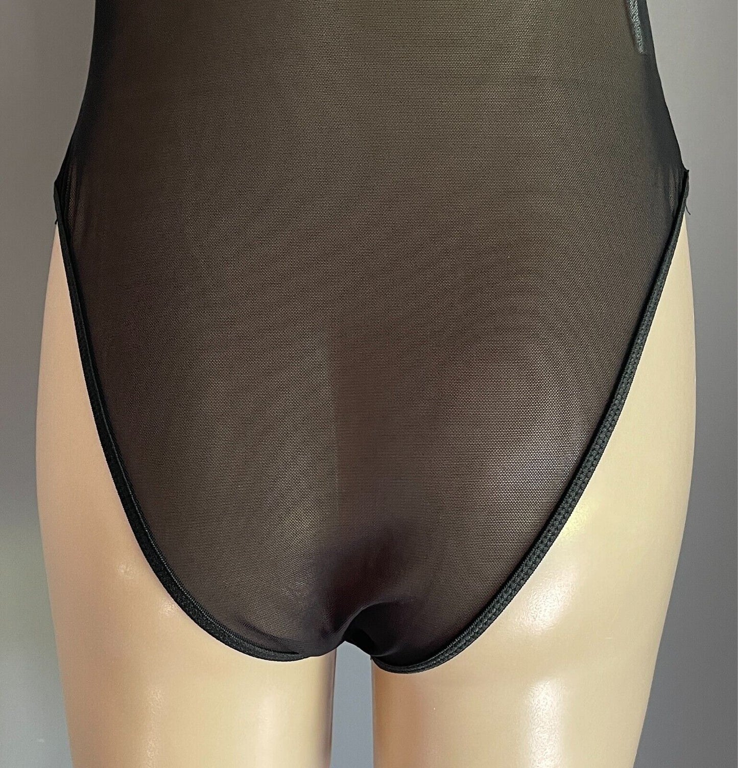 SHEIN Bodysuit Black Stretch Lace Bustier Cami Size L Adjustable Straps