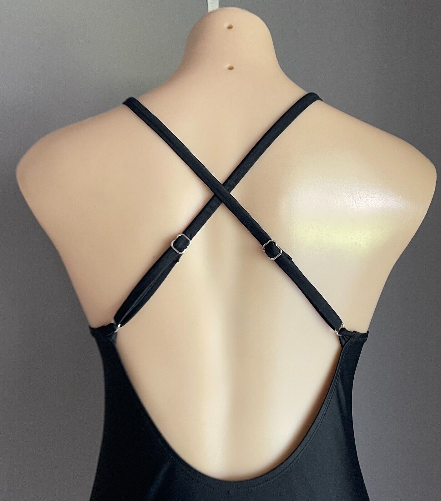 CUPSHE Black Deep V-Wire Neck One Piece Swimsuit Size M Criss Cross Back NWT!