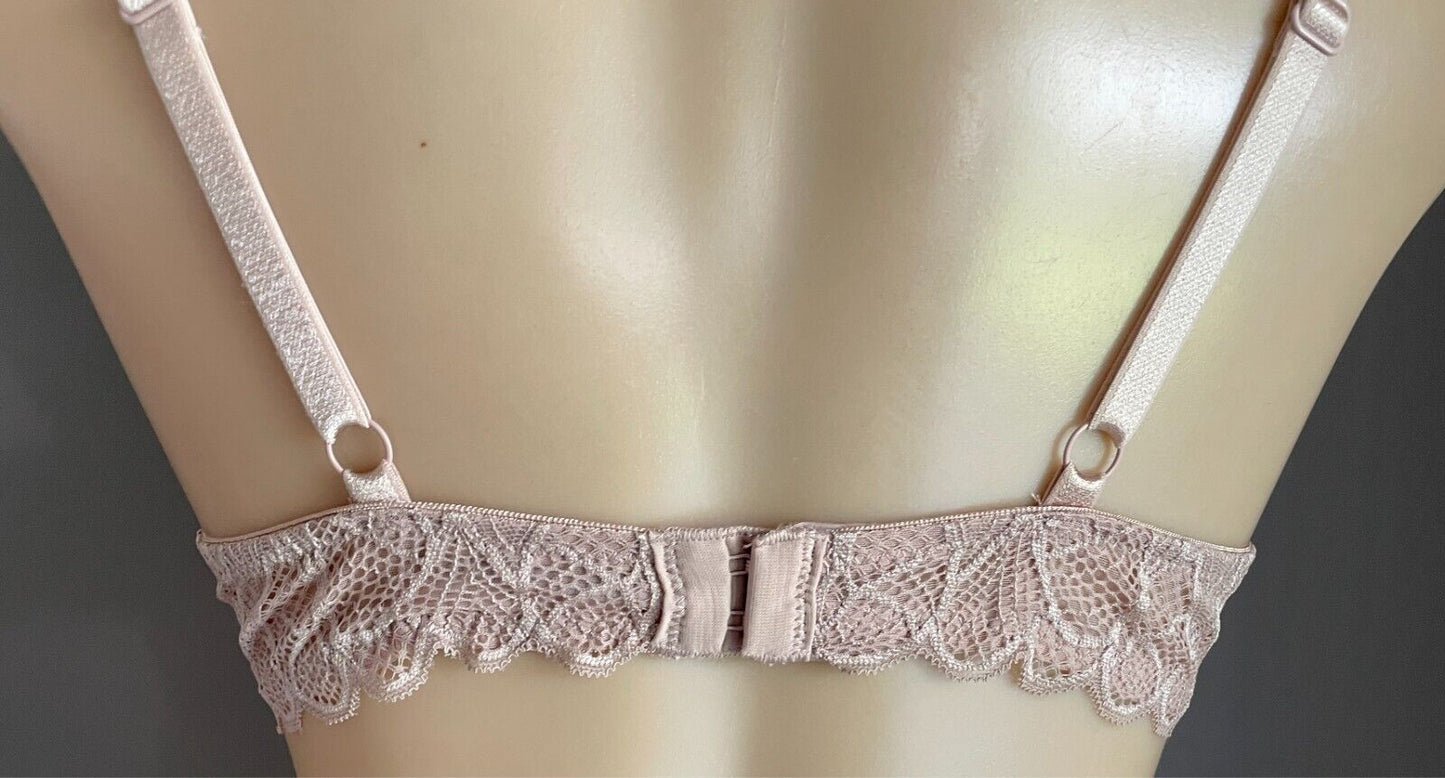 ANKO Sphinx Push Up Bra Size 12B Smooth Cups Lace Wings Adjustable Straps NWT!