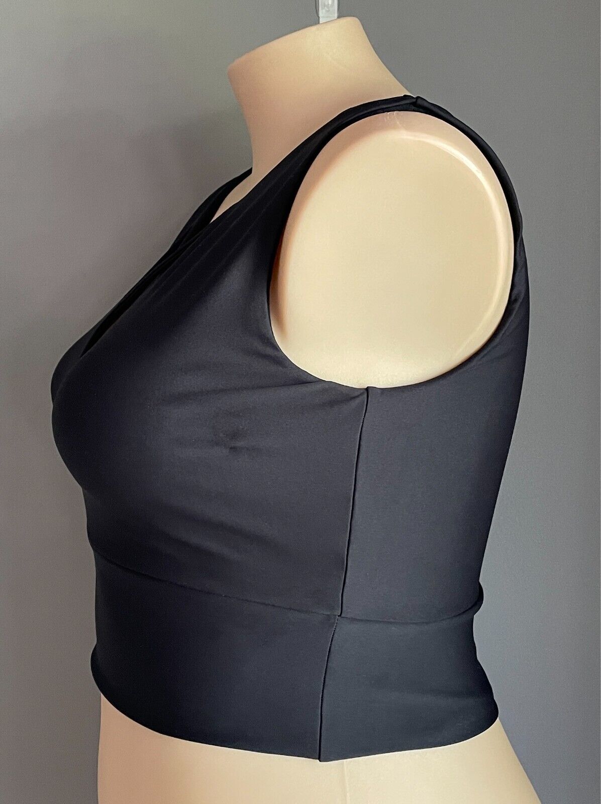EXOTICA Black Crop Top Reversible Comfortable Stretch Fabric Size XXL 16