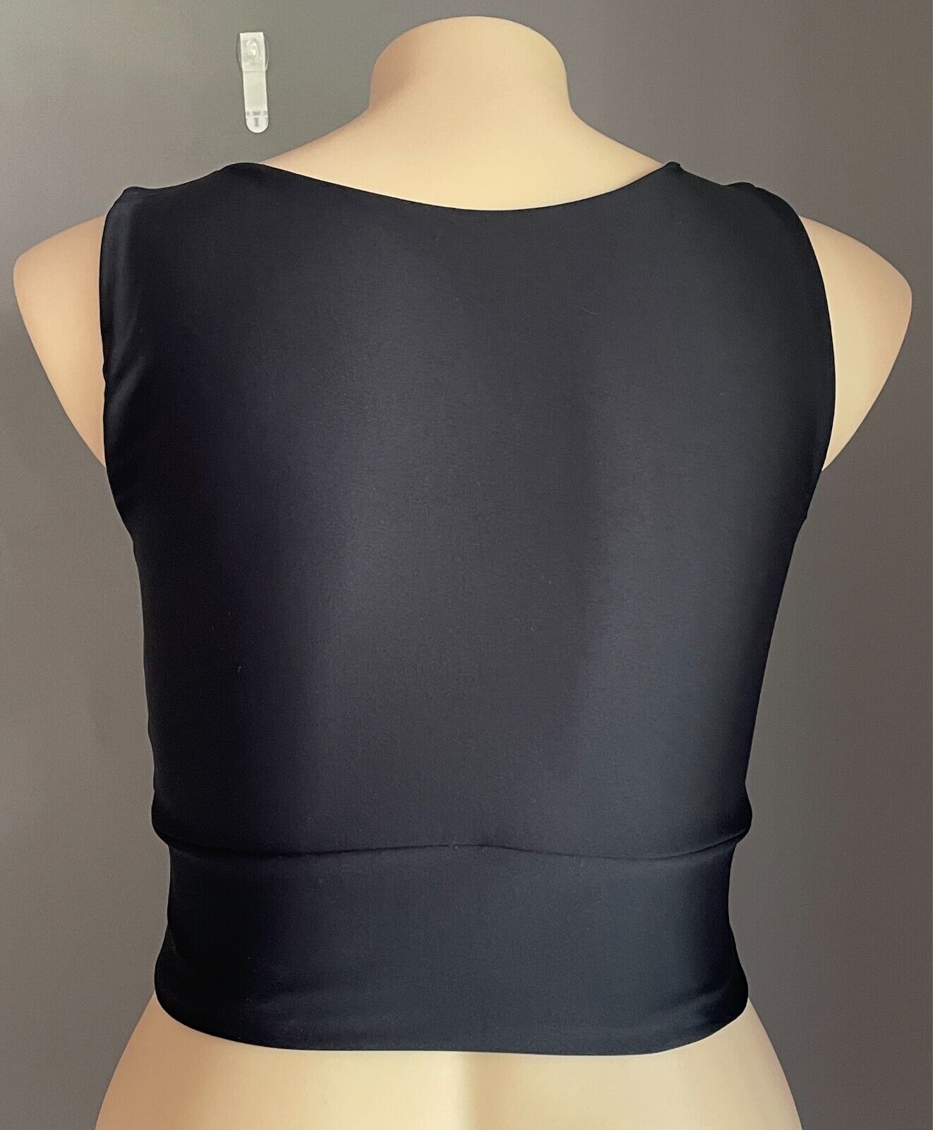 EXOTICA Black Crop Top Reversible Comfortable Stretch Fabric Size XXL 16