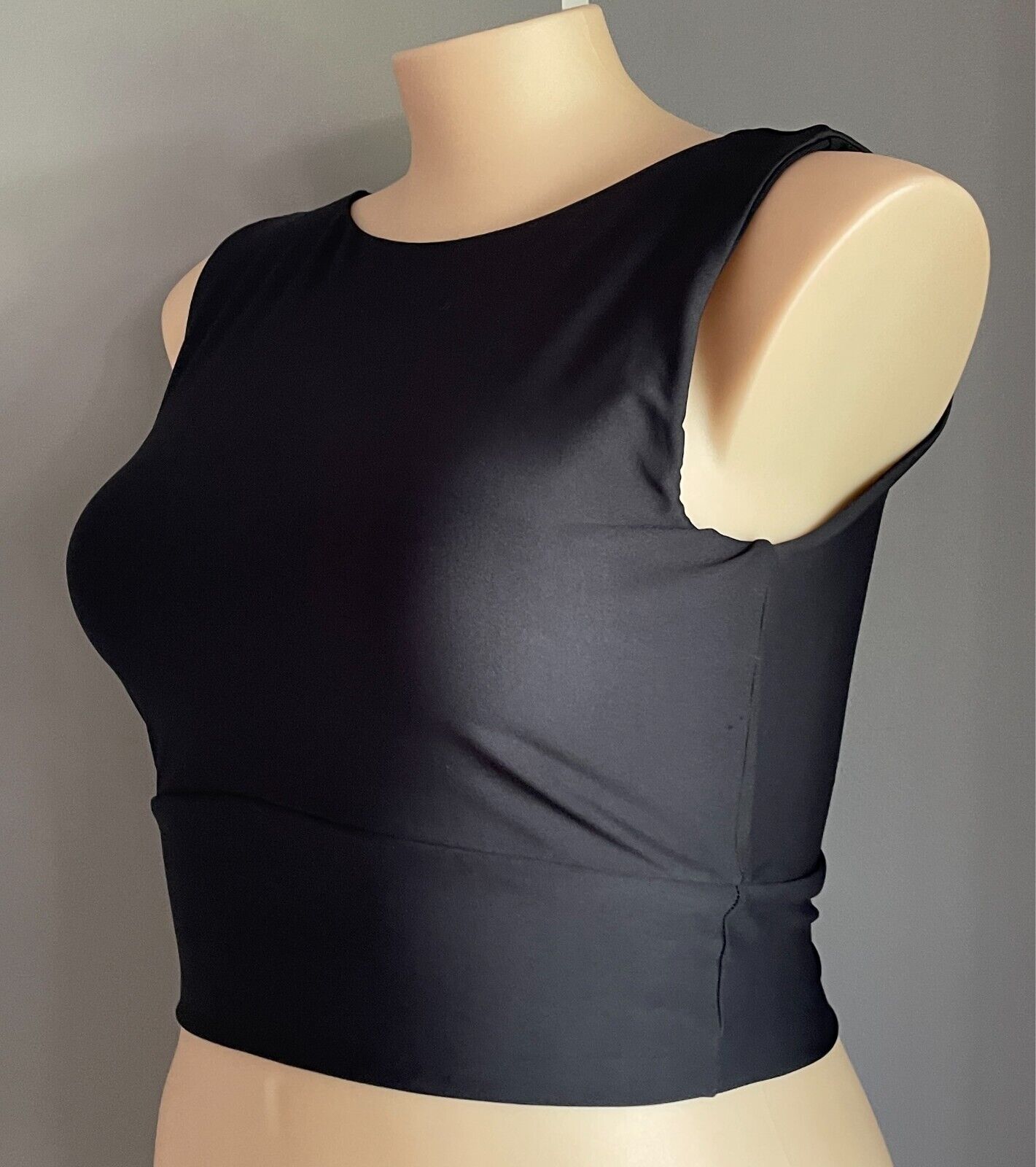 EXOTICA Black Crop Top Reversible Comfortable Stretch Fabric Size XXL 16