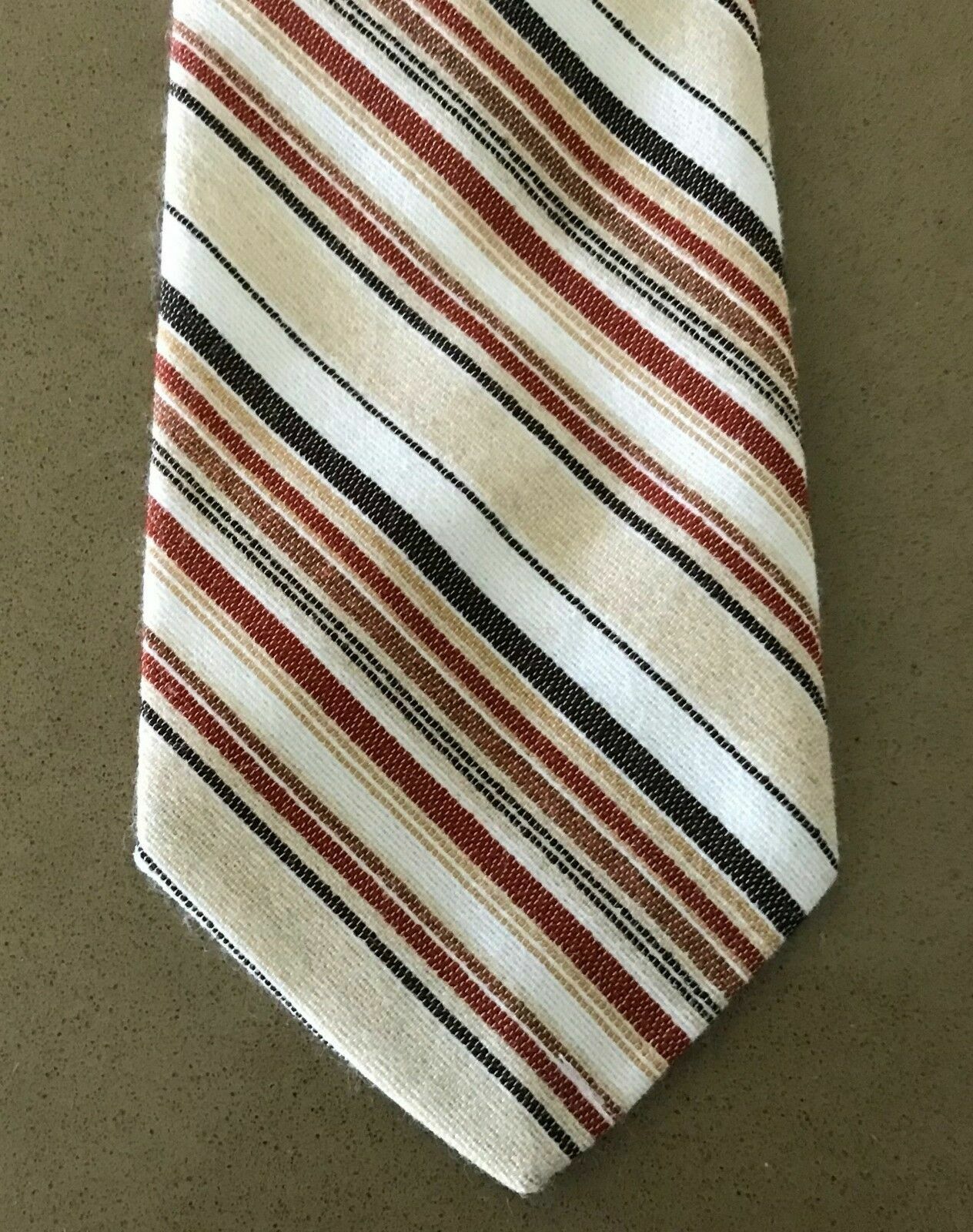 Mens RODNEY by JOHN WEBSTER Vintage MultiColour Stripe PreTied Elastic Neck Tie