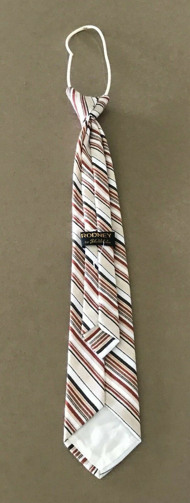 Mens RODNEY by JOHN WEBSTER Vintage MultiColour Stripe PreTied Elastic Neck Tie