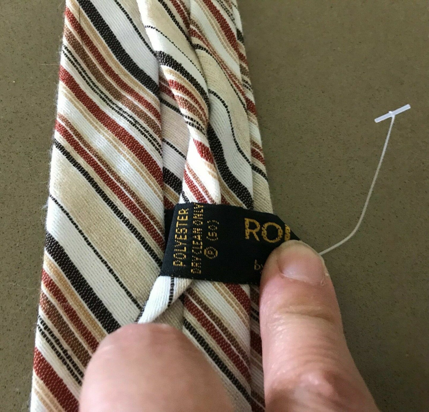 Mens RODNEY by JOHN WEBSTER Vintage MultiColour Stripe PreTied Elastic Neck Tie