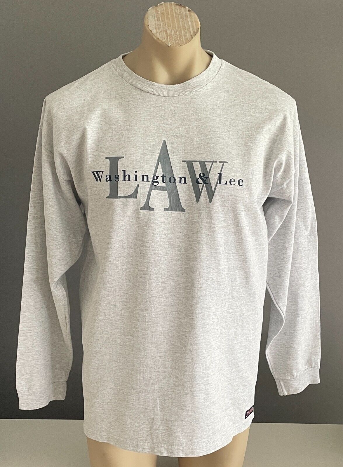 Vintage Sweatshirt JANSPORT Washington & Law University Grey Marl  L Chest 116cm