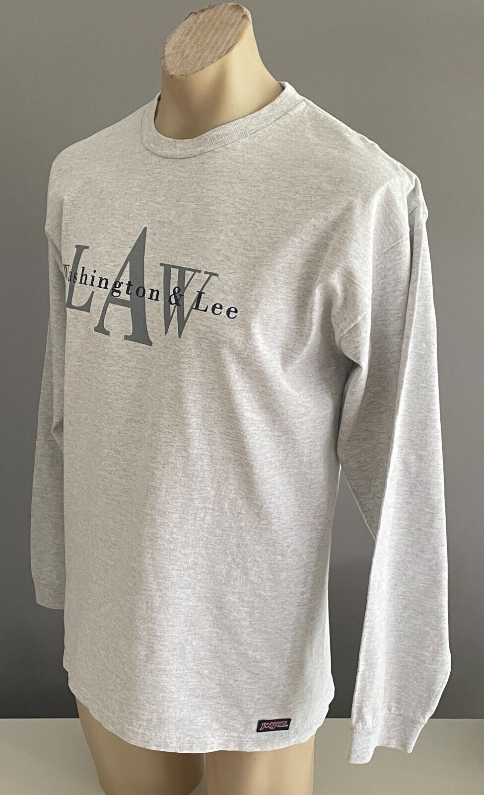 Vintage Sweatshirt JANSPORT Washington & Law University Grey Marl  L Chest 116cm