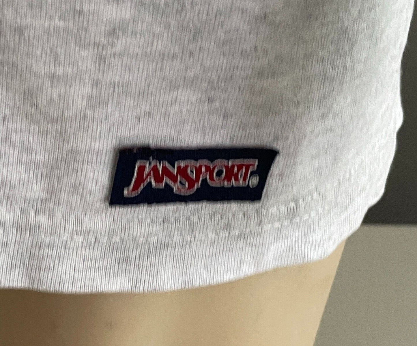 Vintage Sweatshirt JANSPORT Washington & Law University Grey Marl  L Chest 116cm