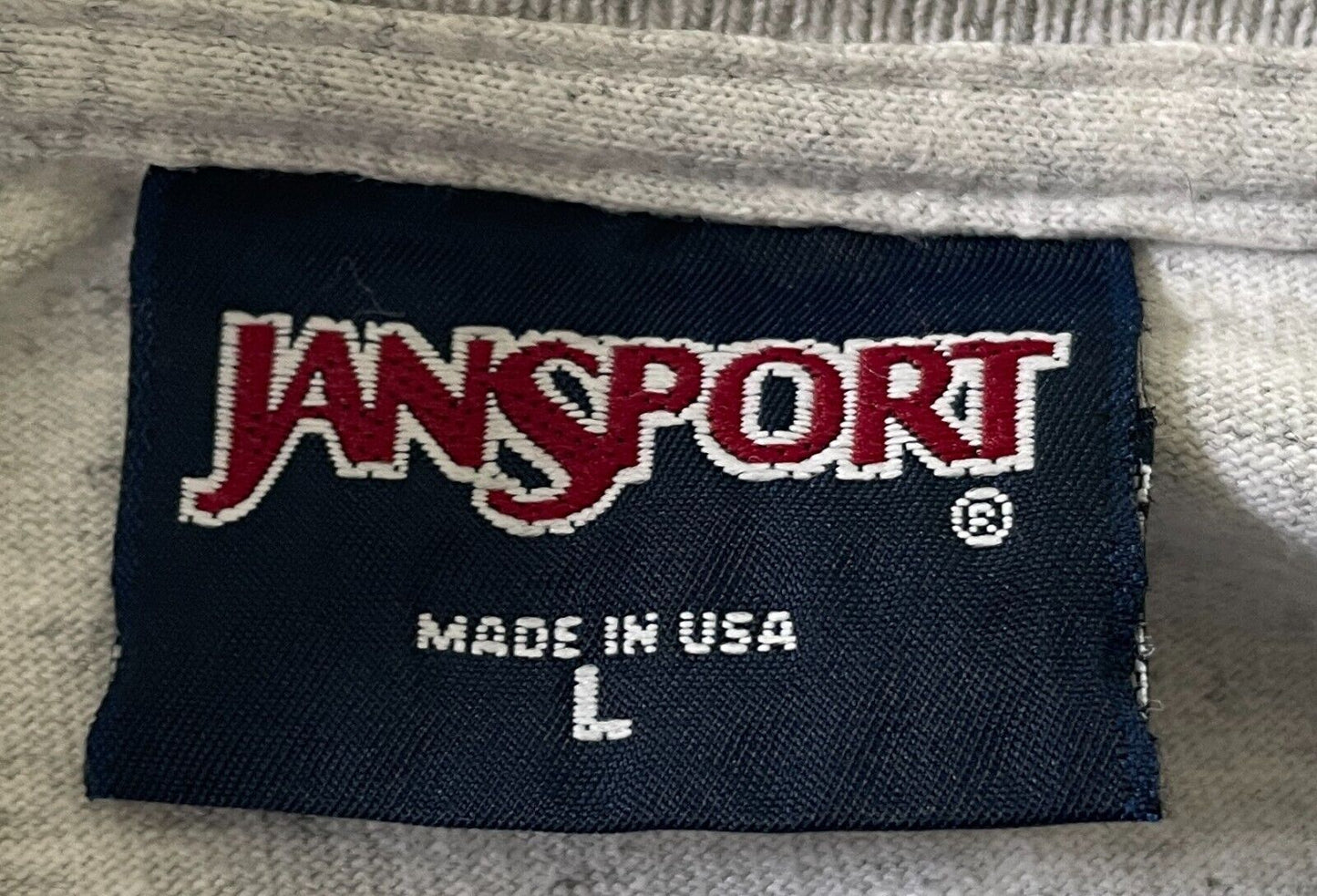 Vintage Sweatshirt JANSPORT Washington & Law University Grey Marl  L Chest 116cm