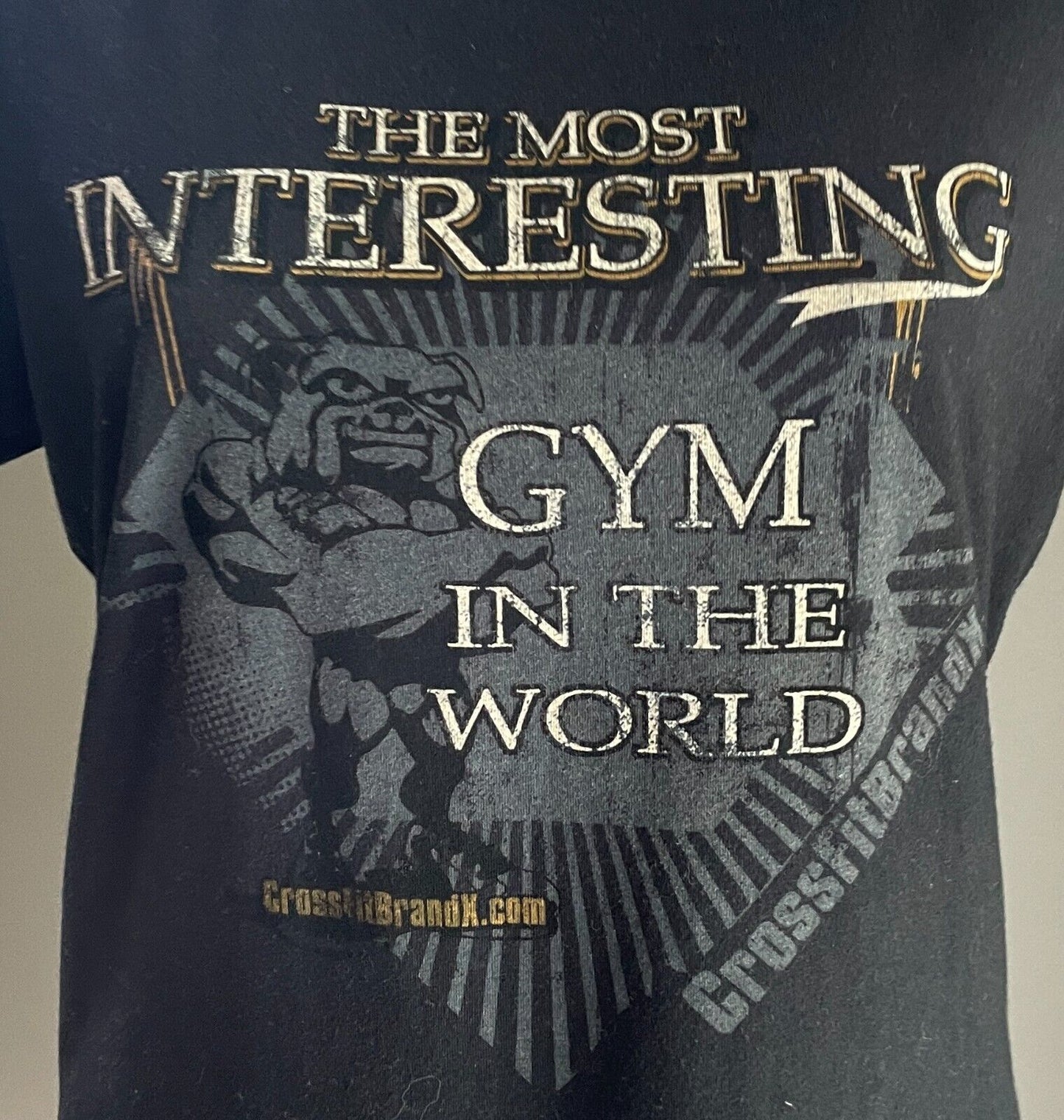 CROSS FIT BRAND X T-Shirt Short Sleeve Black Stay Fit Front & Back Top Sz XL 12