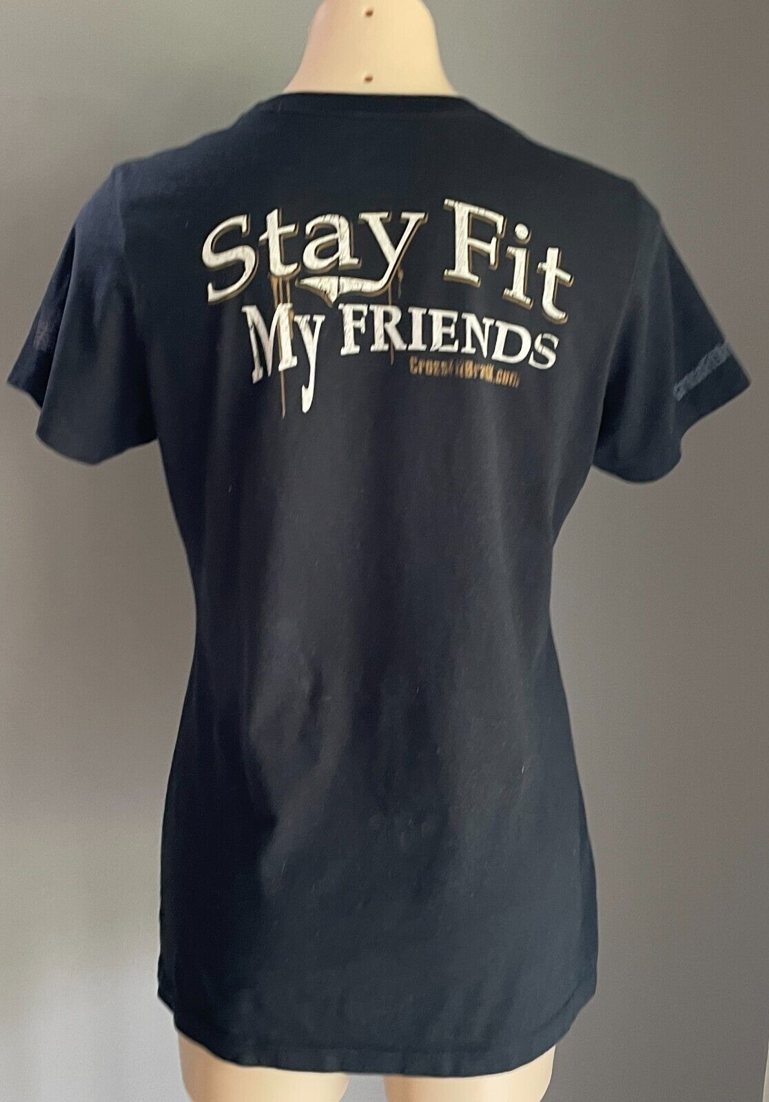 CROSS FIT BRAND X T-Shirt Short Sleeve Black Stay Fit Front & Back Top Sz XL 12