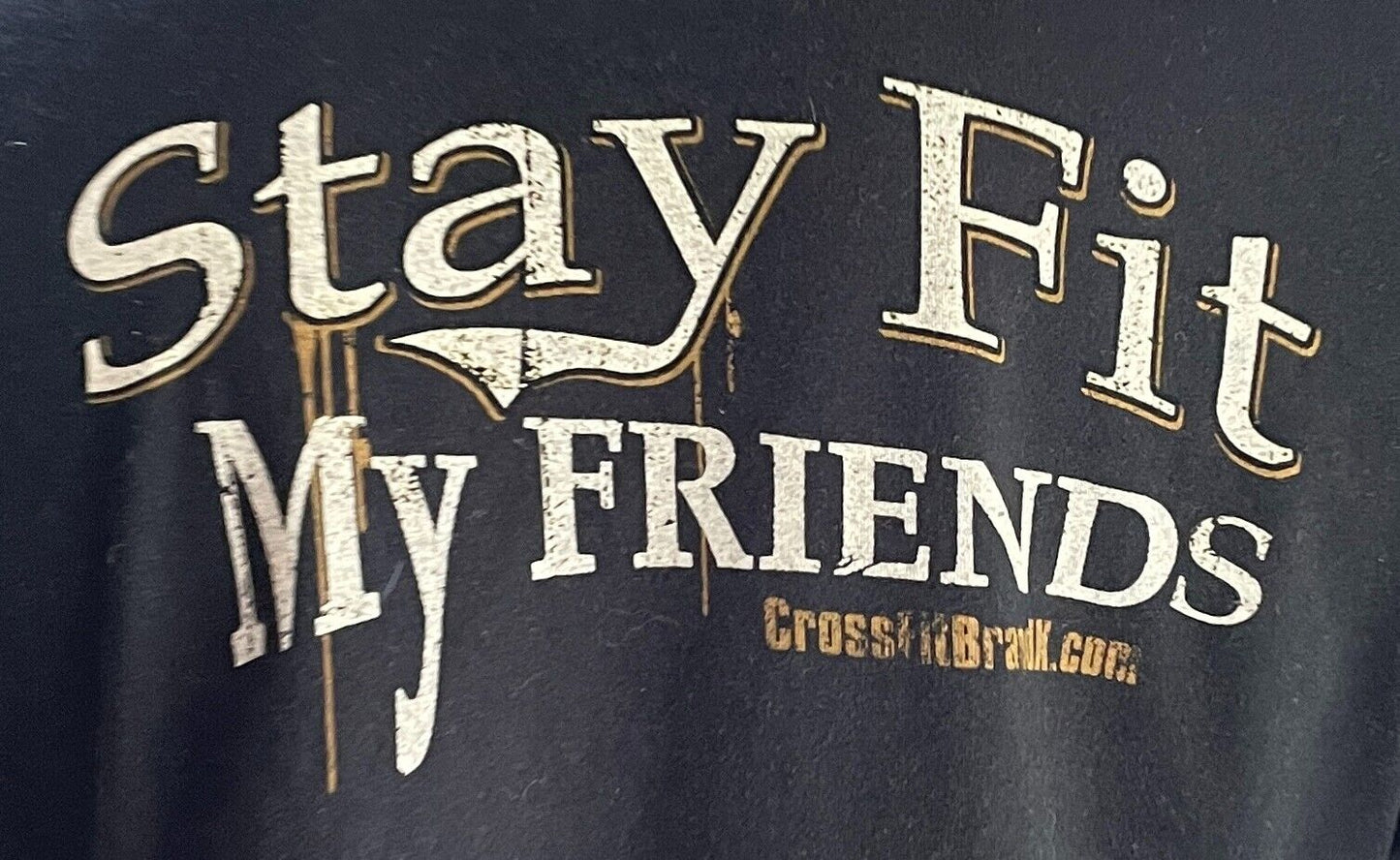 CROSS FIT BRAND X T-Shirt Short Sleeve Black Stay Fit Front & Back Top Sz XL 12