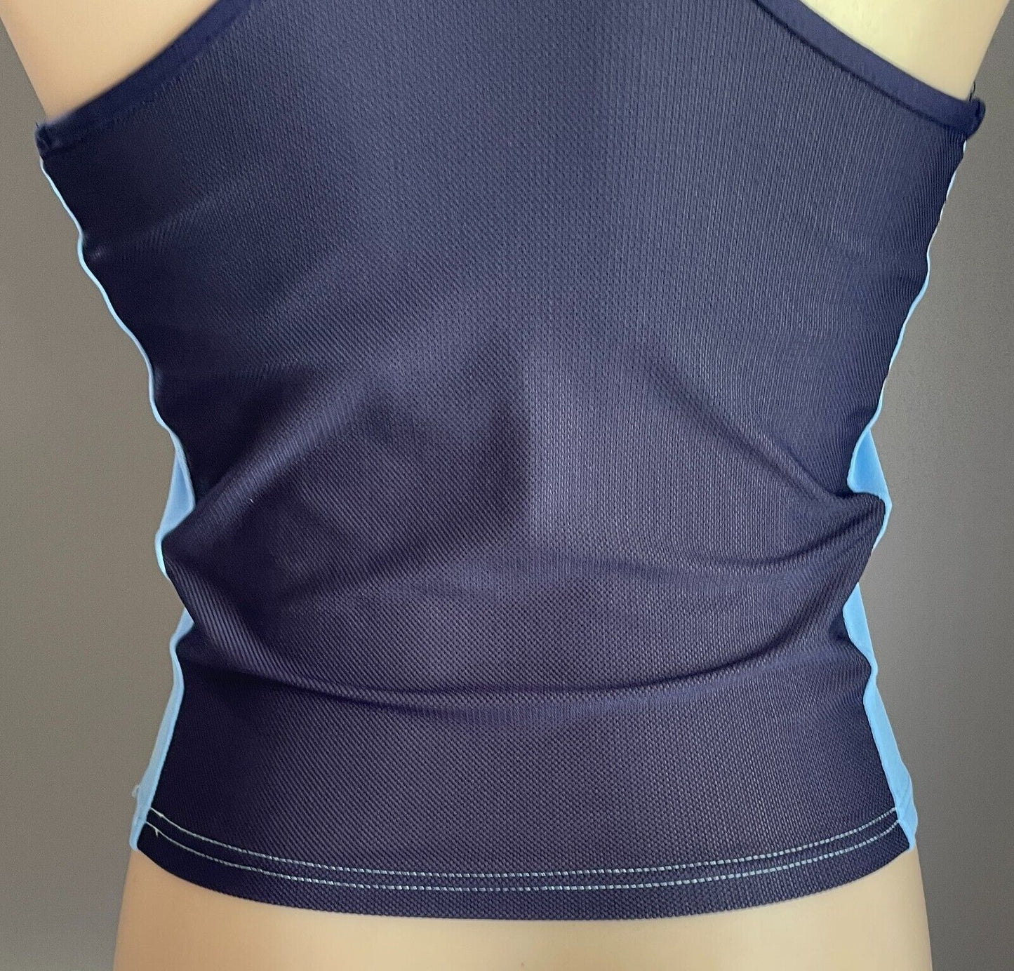 REEBOK Top Blue Navy Blue Sleeveless Stretch Racer Back Singlet Sz 10 Shelf Bra
