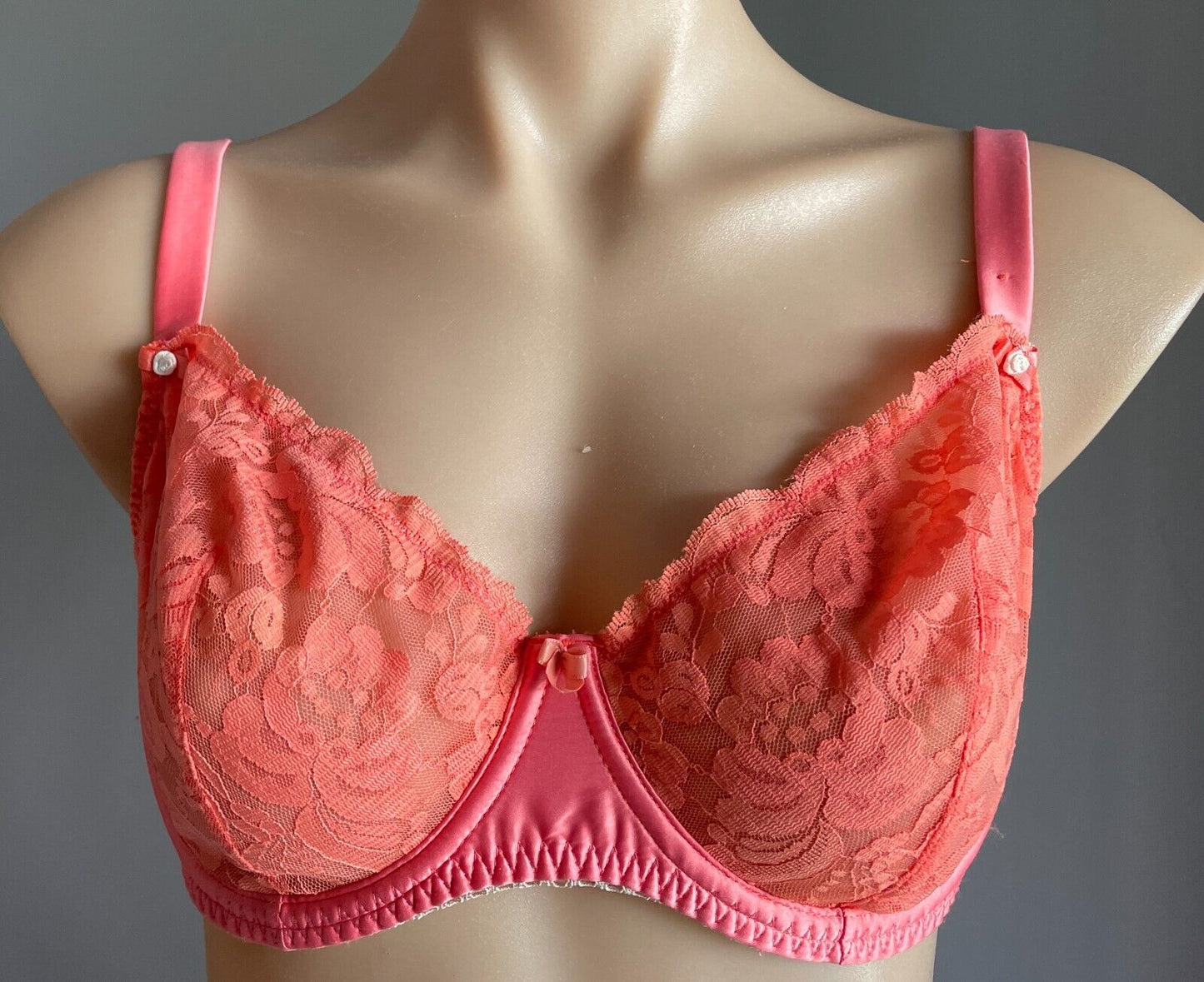 WILD HEARTS Bra 16D Apricot Lace Satin Trim Underwire Bra Set 16 D Briefs Sz 12
