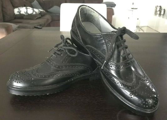 RENY Brogue Black Vegan Leather Oxford Lace Up Dress Shoes Mens Size 8 New