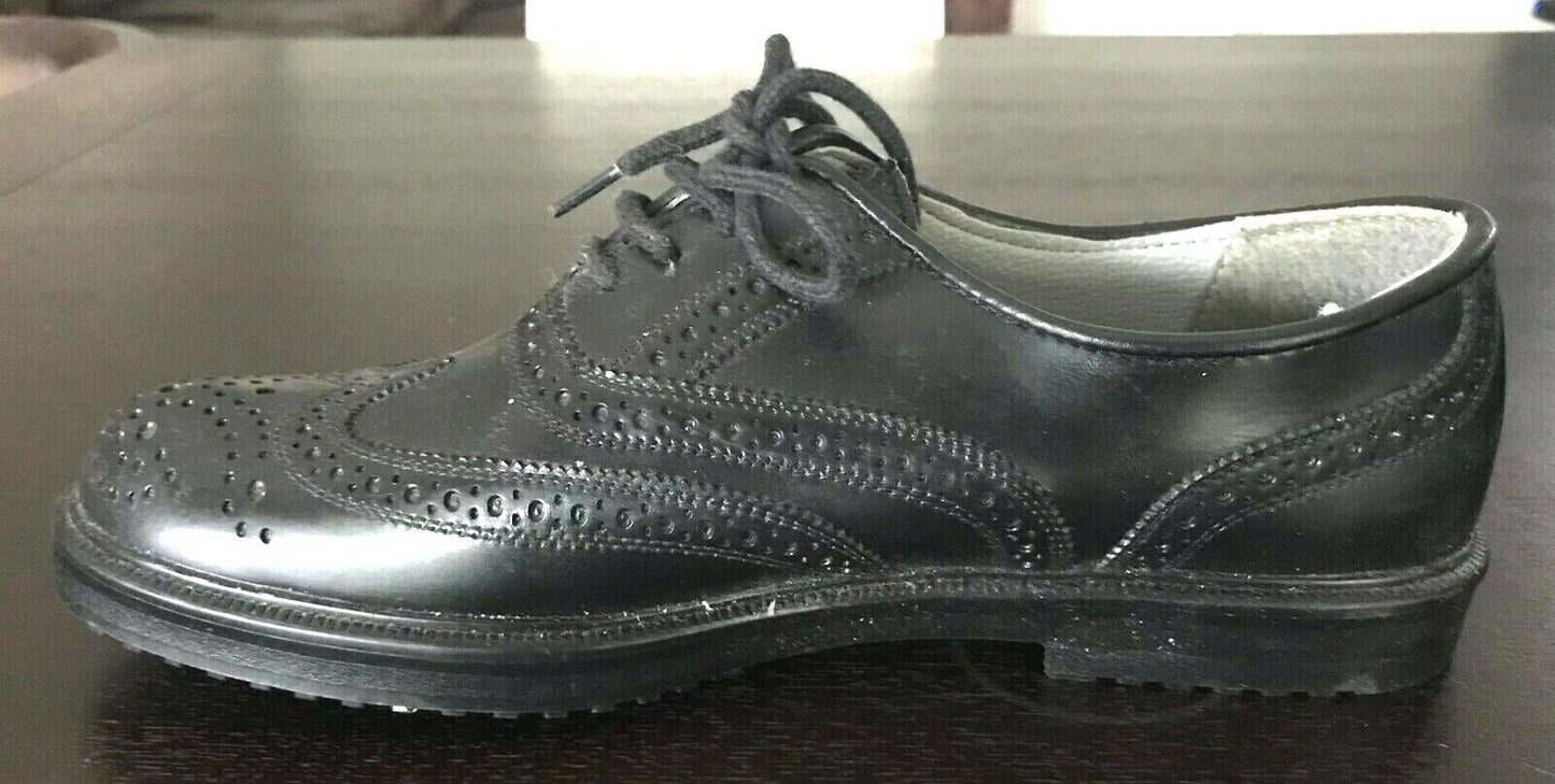 RENY Brogue Black Vegan Leather Oxford Lace Up Dress Shoes Mens Size 8 New