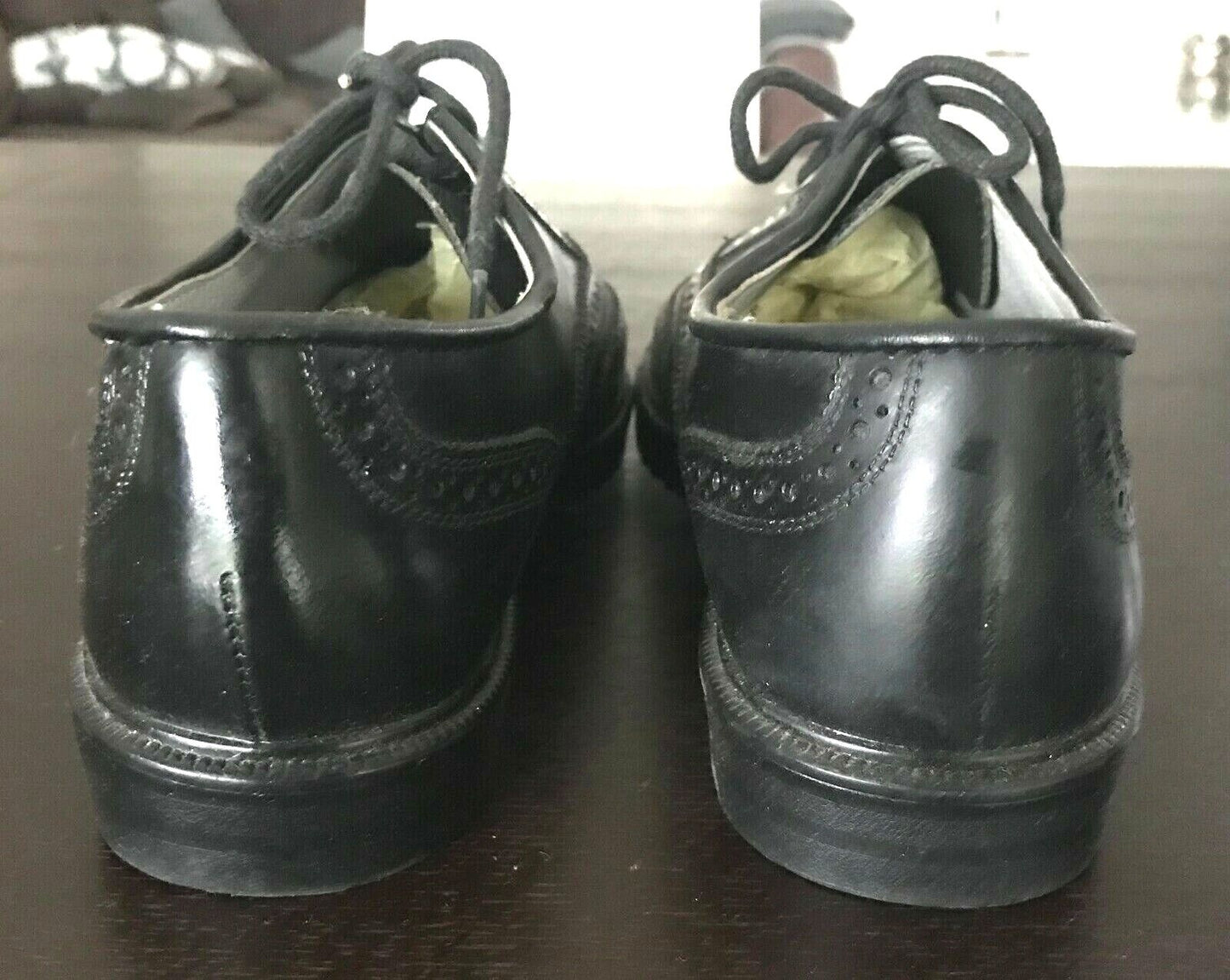 RENY Brogue Black Vegan Leather Oxford Lace Up Dress Shoes Mens Size 8 New