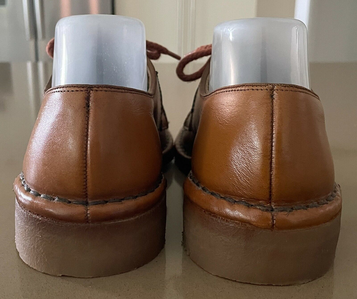 New Vintage HUSH PUPPIES Dress Shoes Lace Up Light Tan Leather Mens Size 6.5E