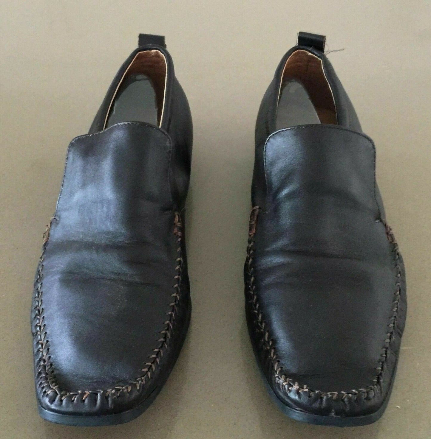 ZU Slip On Shoes Brown Leather Smart Casual Mens Size 9 Great Condition
