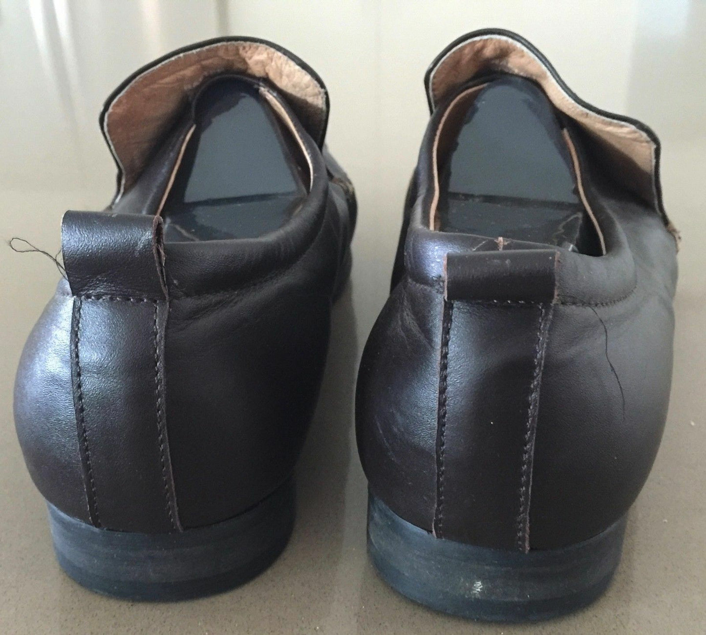 ZU Slip On Shoes Brown Leather Smart Casual Mens Size 9 Great Condition