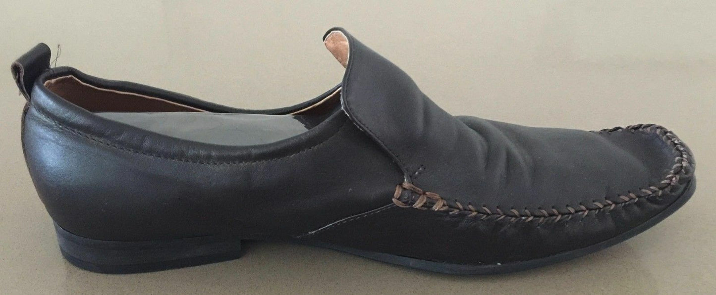 ZU Slip On Shoes Brown Leather Smart Casual Mens Size 9 Great Condition