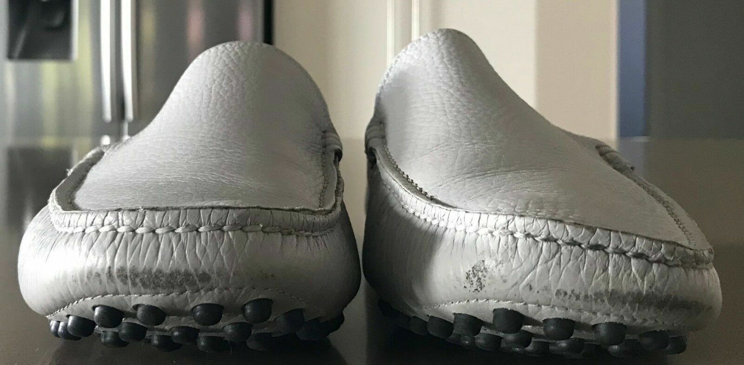 Mens PATRIZIO DOLCI Shoes Loafers Light Grey Textured Leather Slip On Size 41