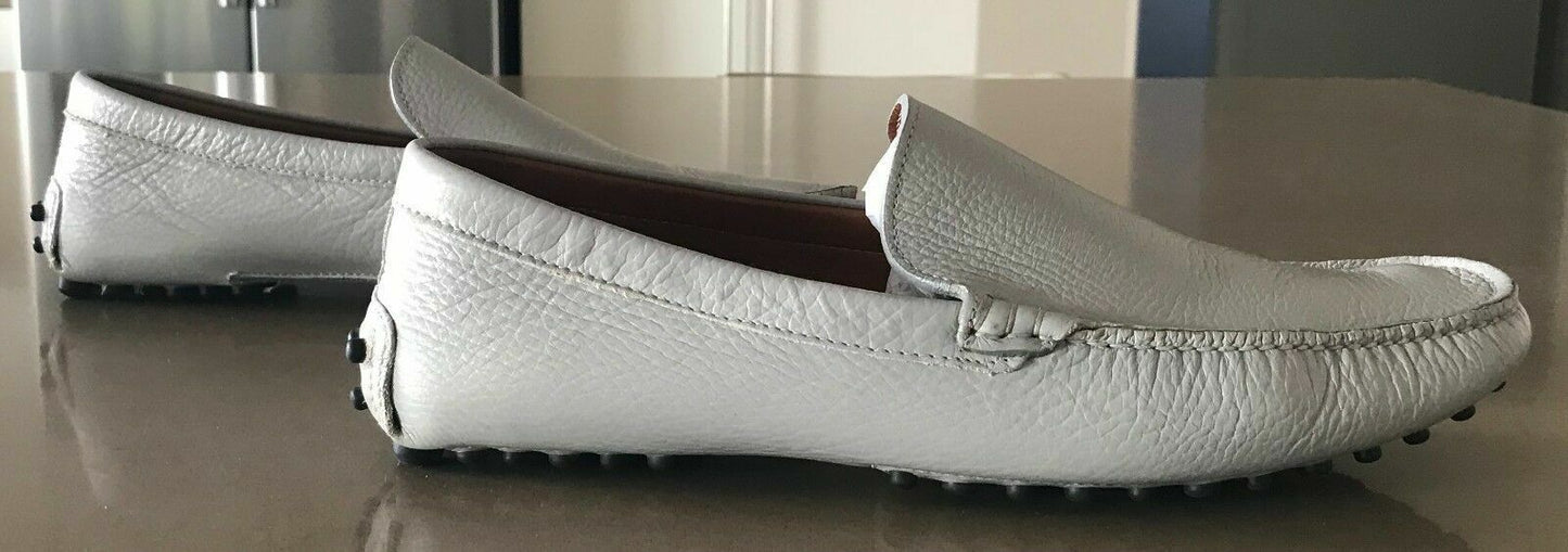 Mens PATRIZIO DOLCI Shoes Loafers Light Grey Textured Leather Slip On Size 41