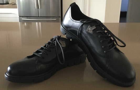 GUZAOREN Lace Up Shoes Black Pleather Mens Size 10 31.5cm Work or Play NEW